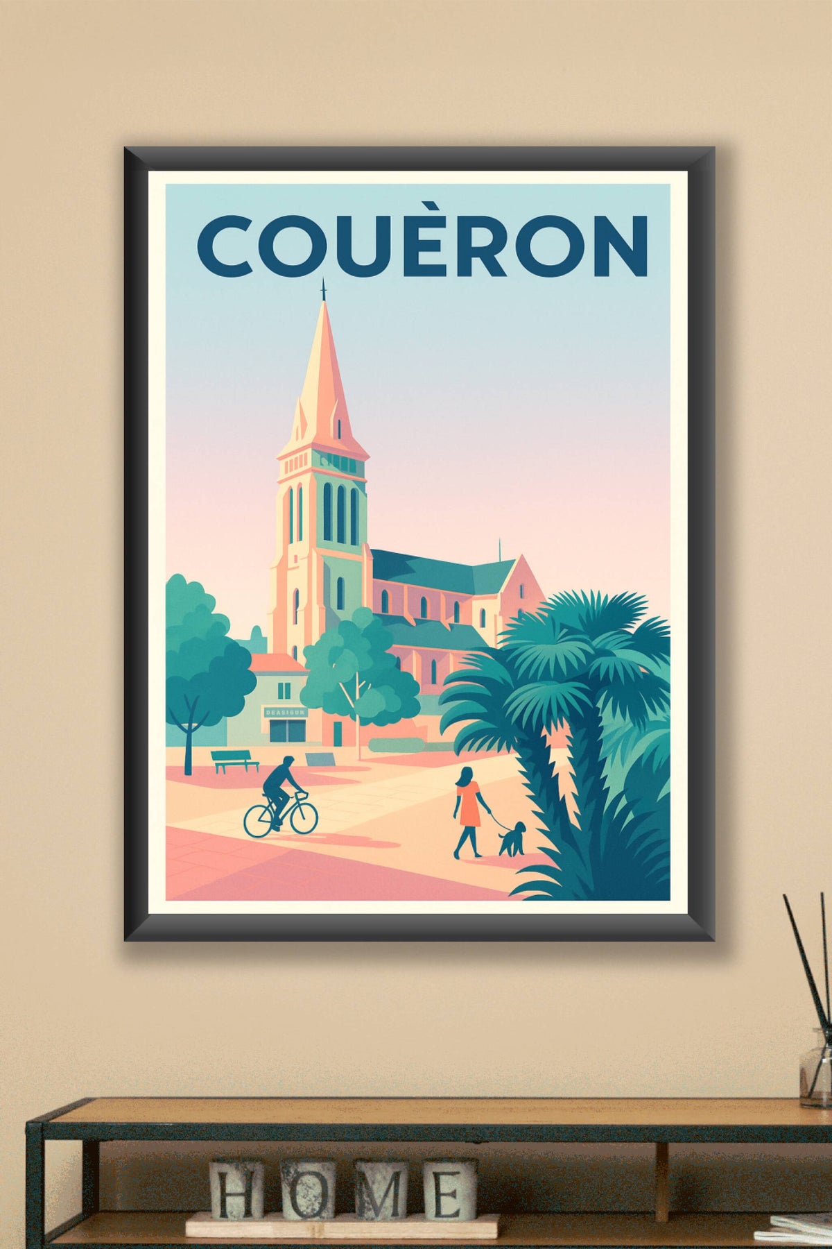 Affiche Couëron — Charme tranquille et patrimoine architectural · poster d'art de Couëron