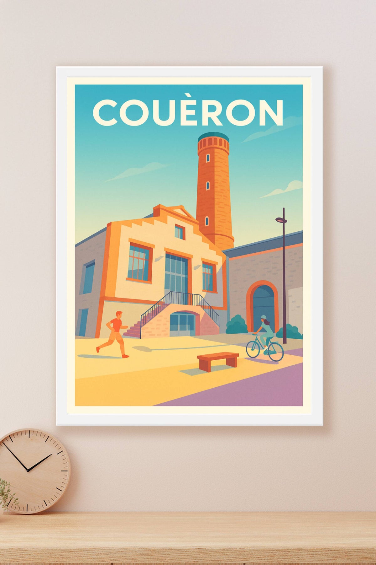 Affiche Couëron — Ambiance détendue entre patrimoine et modernité · poster d'art de Couëron