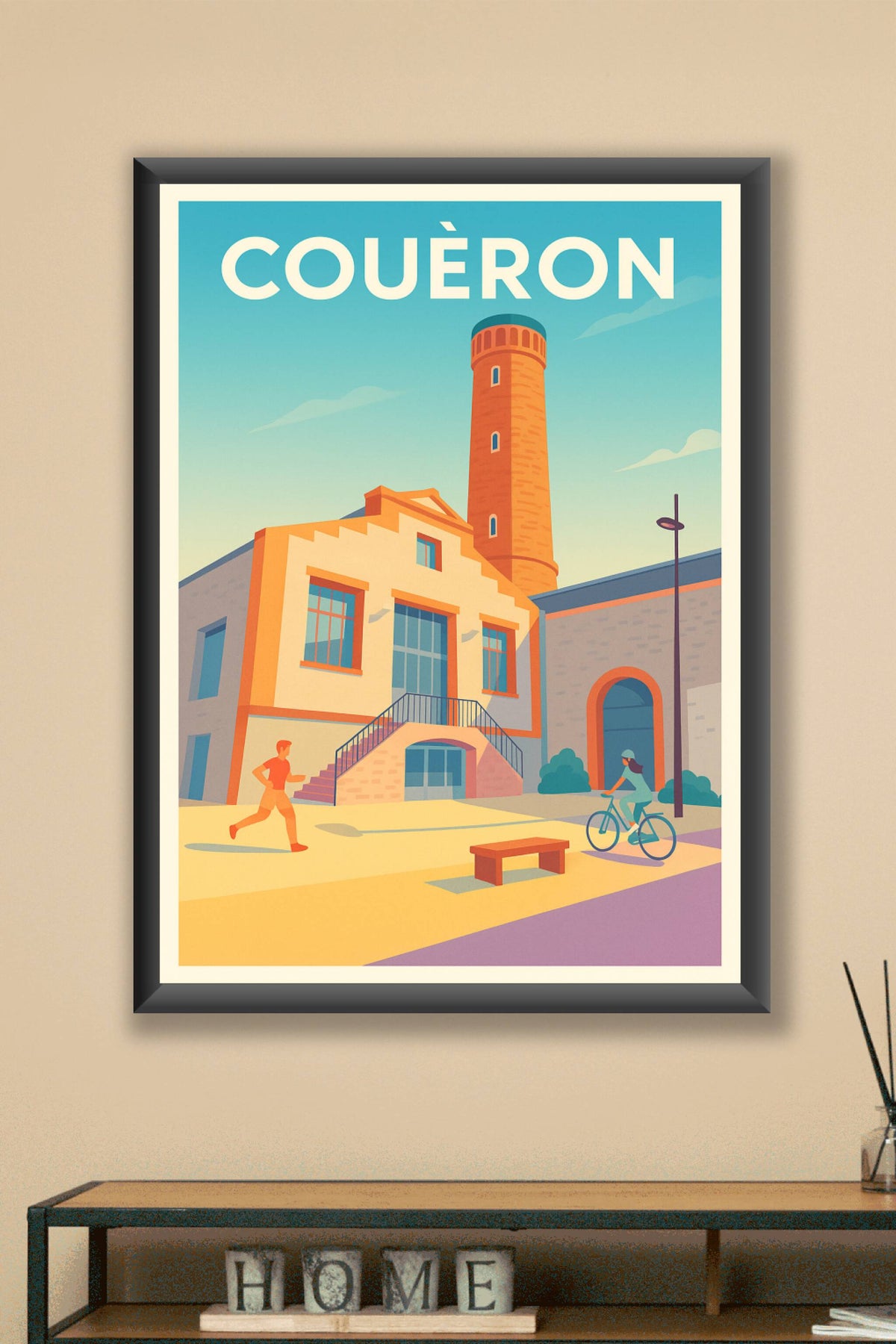 Affiche Couëron — Ambiance détendue entre patrimoine et modernité · poster d'art de Couëron