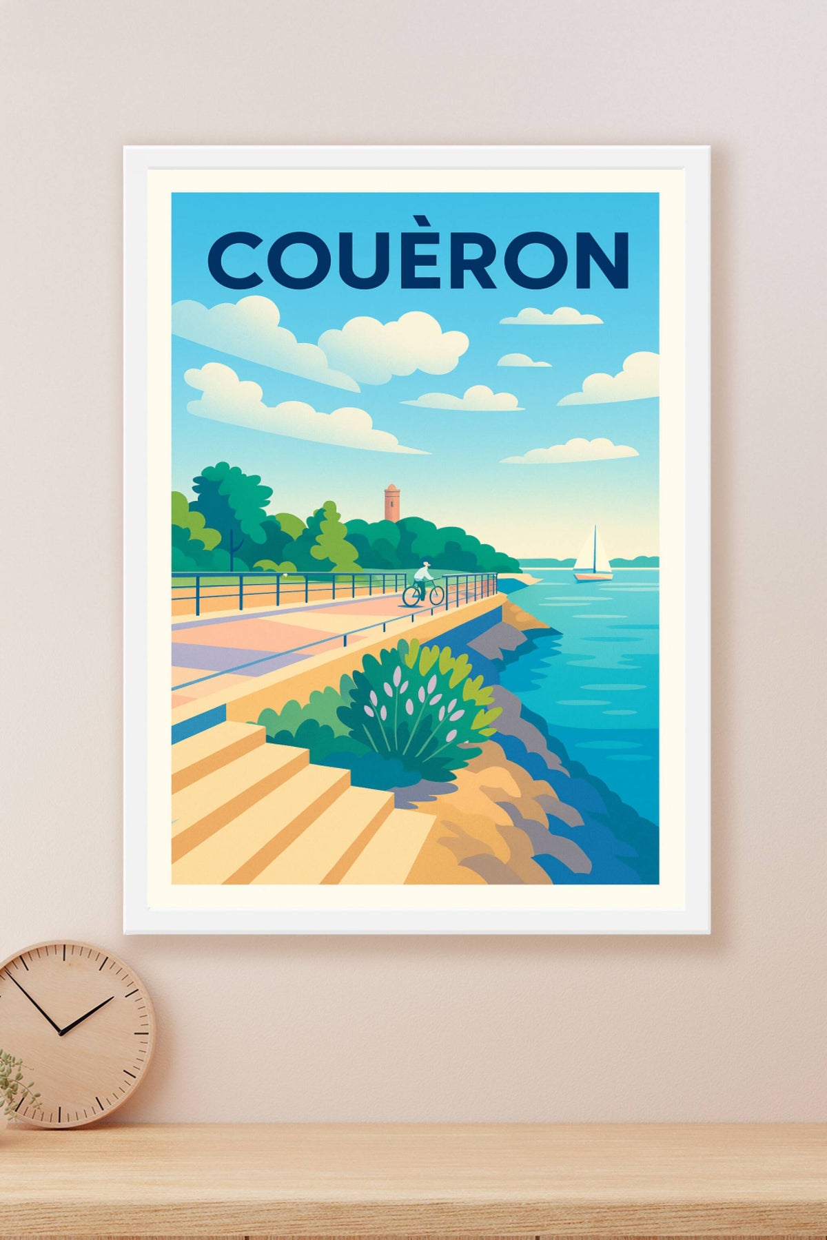 Affiche Couëron — Évasion au bord de l'eau · poster d'art de Couëron