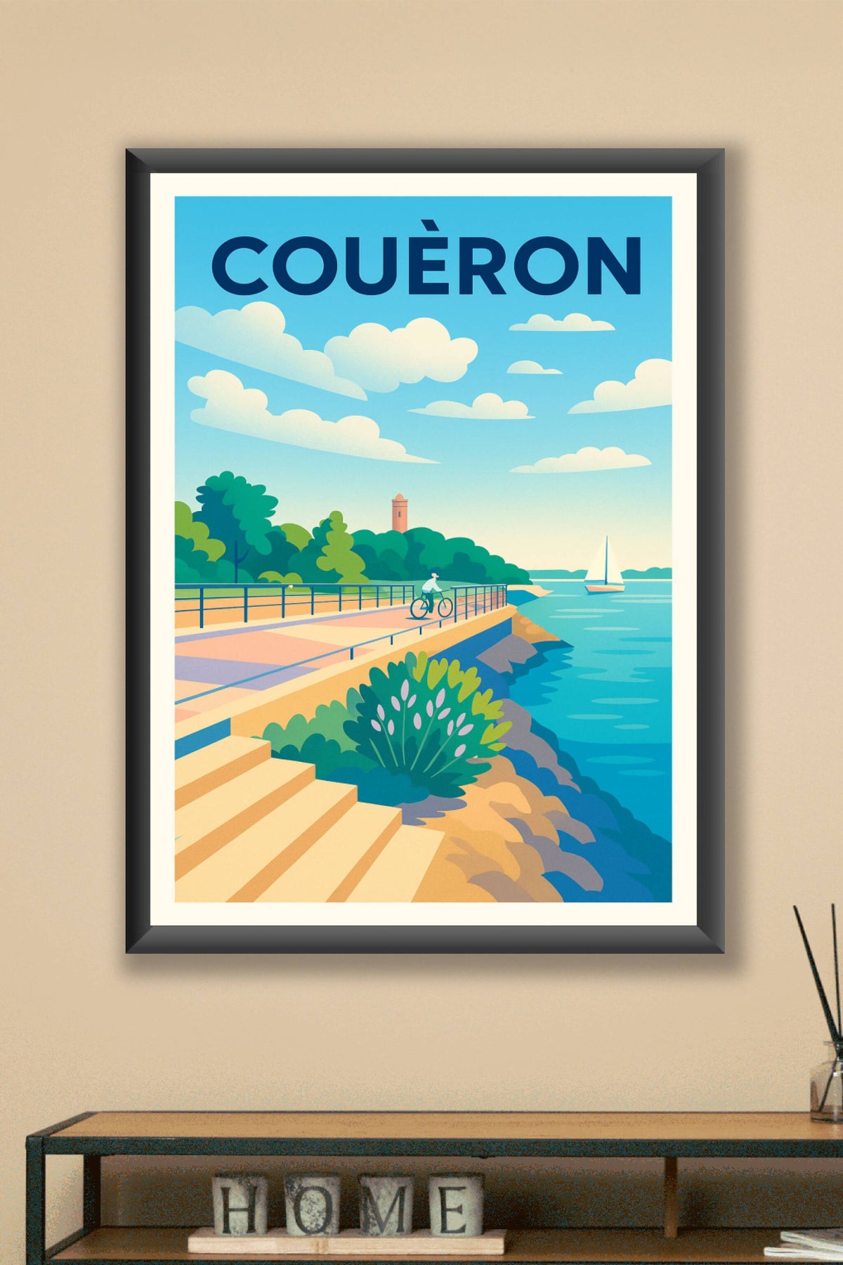 Affiche Couëron — Évasion au bord de l'eau · poster d'art de Couëron