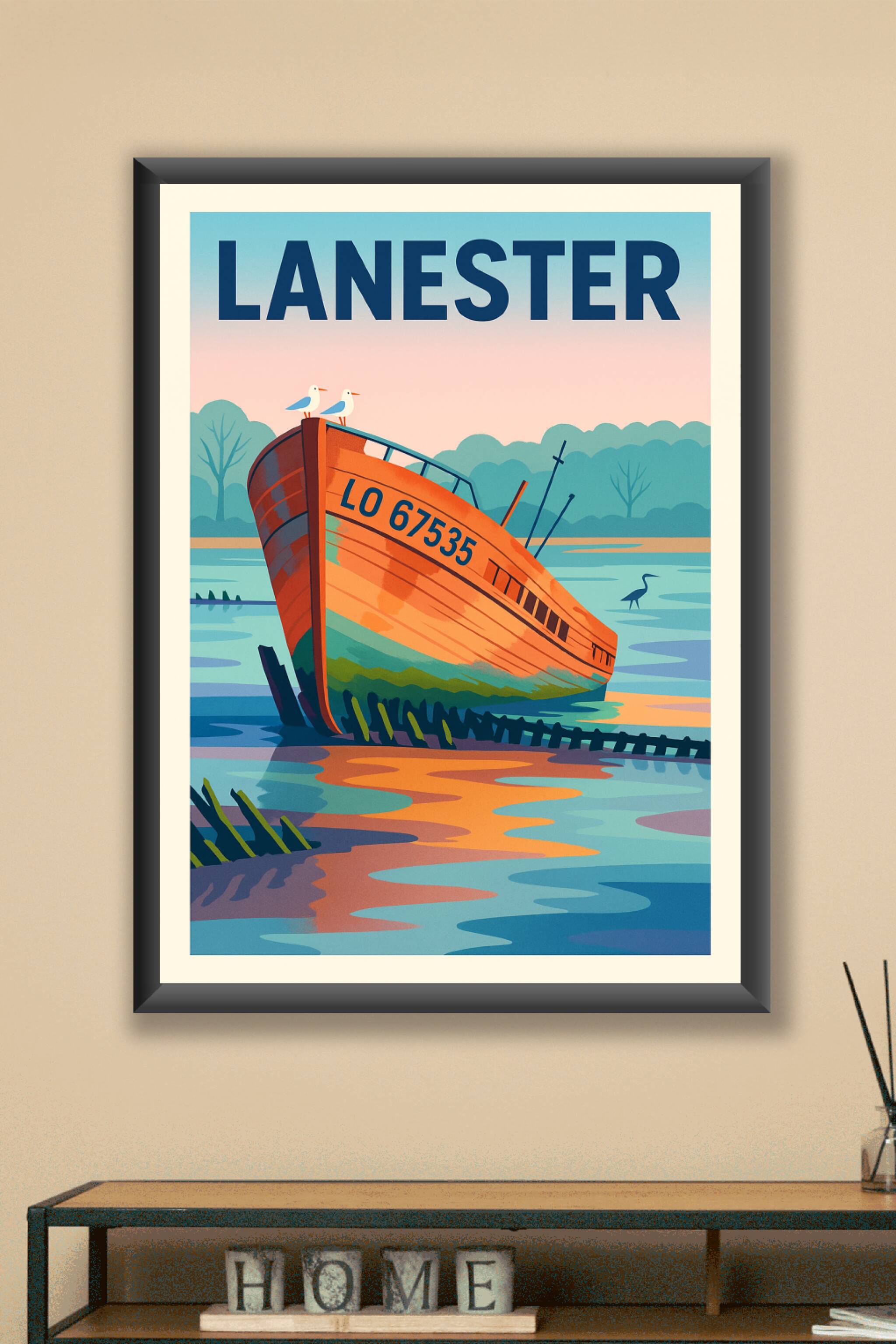 Affiche Lanester — Charme maritime envoûtant · poster d'art de Lanester
