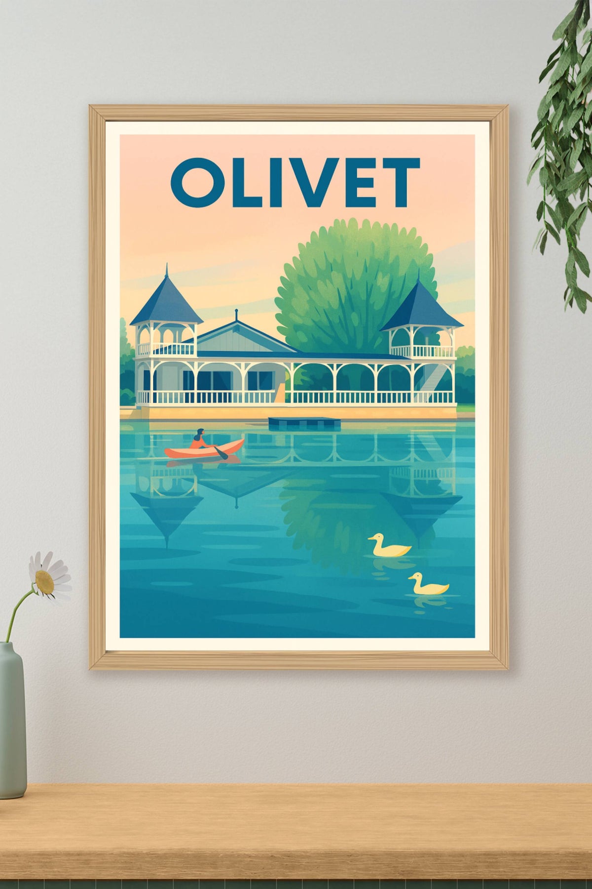 Affiche Olivet — Sérénité au bord de l'eau · poster d'art de Olivet