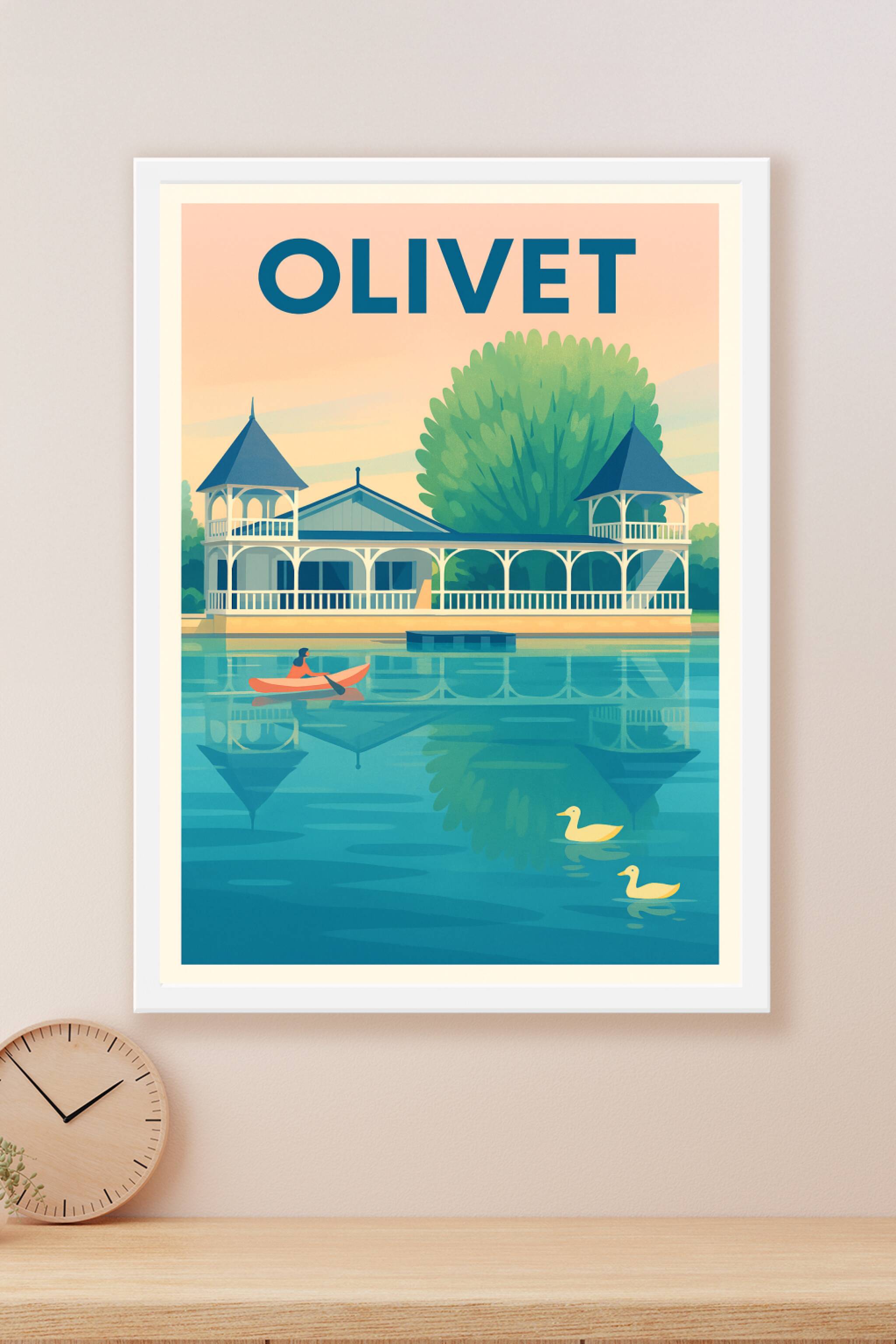 Affiche Olivet — Sérénité au bord de l'eau · poster d'art de Olivet