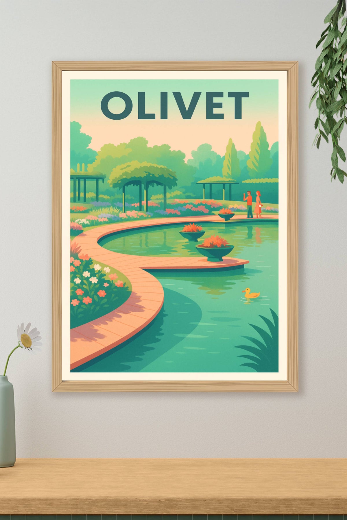 Affiche Olivet — Évasion bucolique au cœur du jardin · poster d'art de Olivet