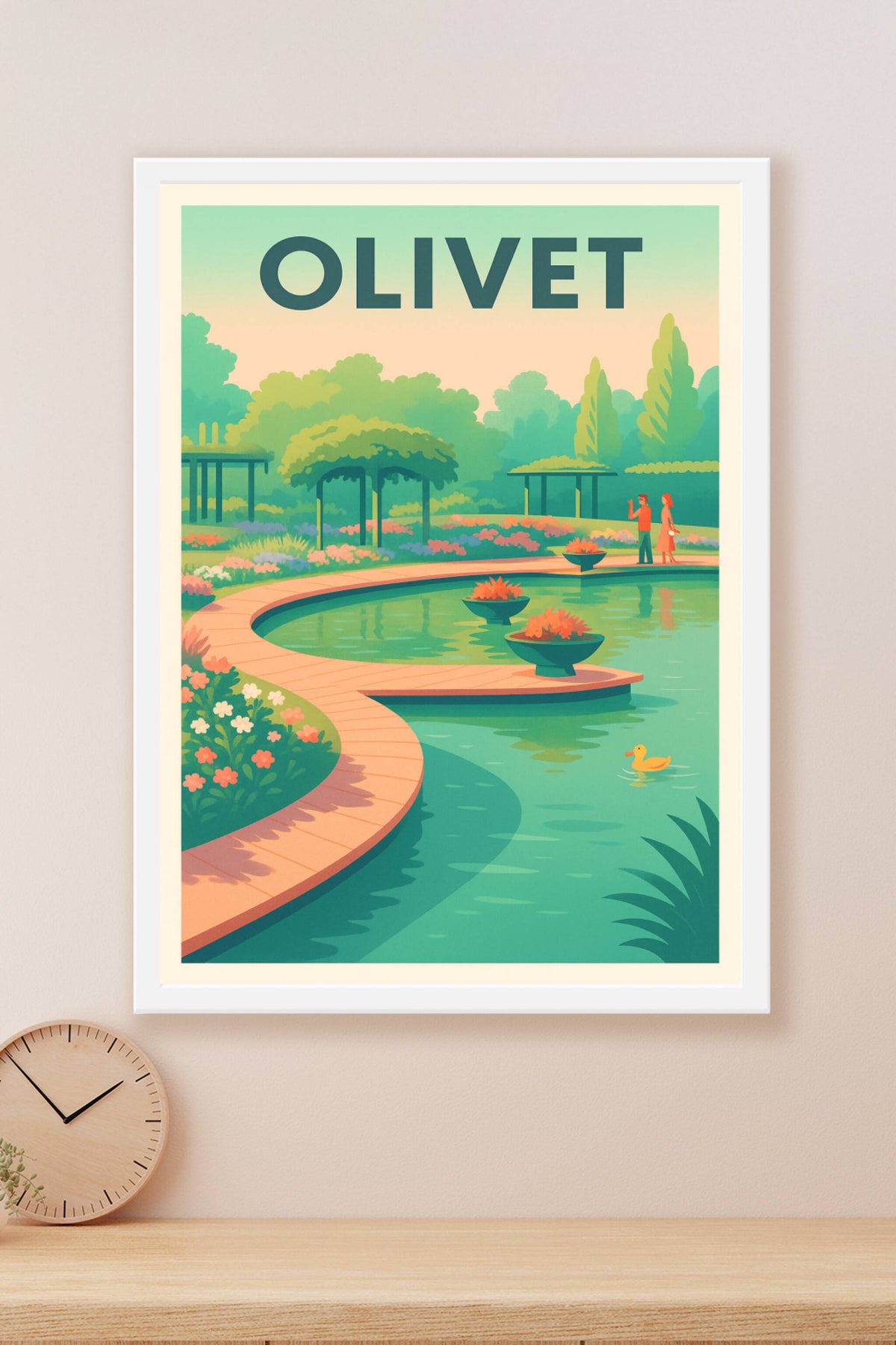 Affiche Olivet — Évasion bucolique au cœur du jardin · poster d'art de Olivet