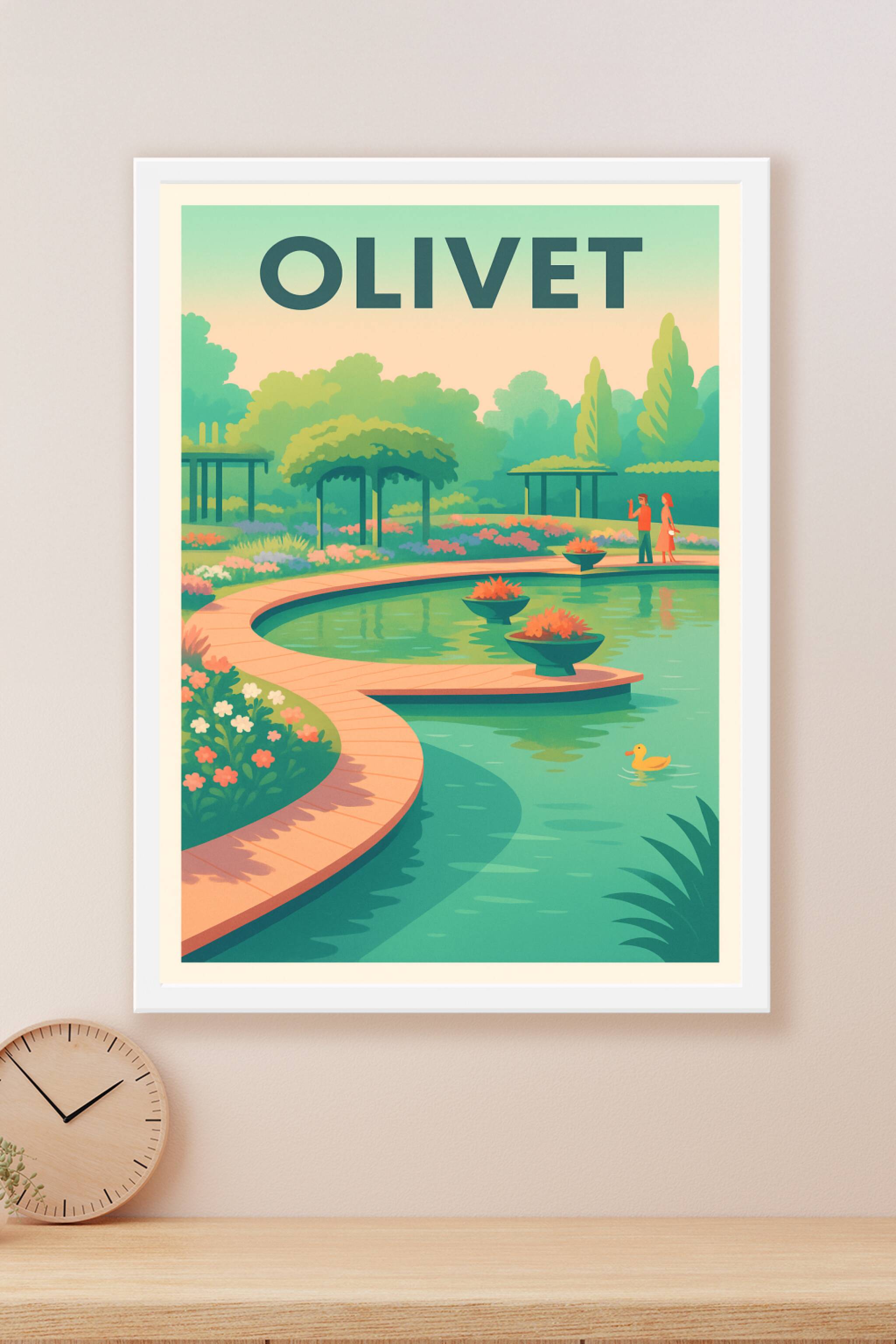 Affiche Olivet — Évasion bucolique au cœur du jardin · poster d'art de Olivet