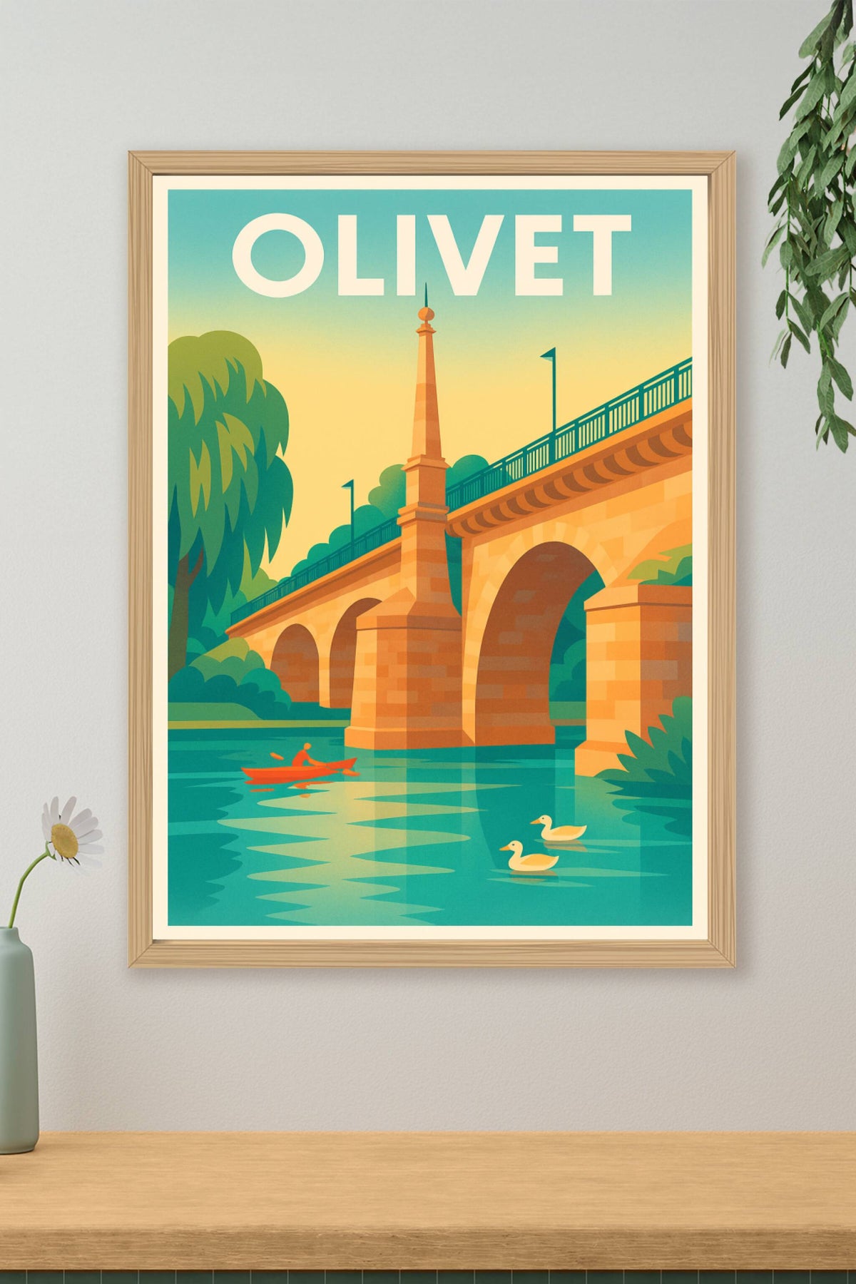 Affiche Olivet — Charme bucolique au fil de l'eau · poster d'art de Olivet