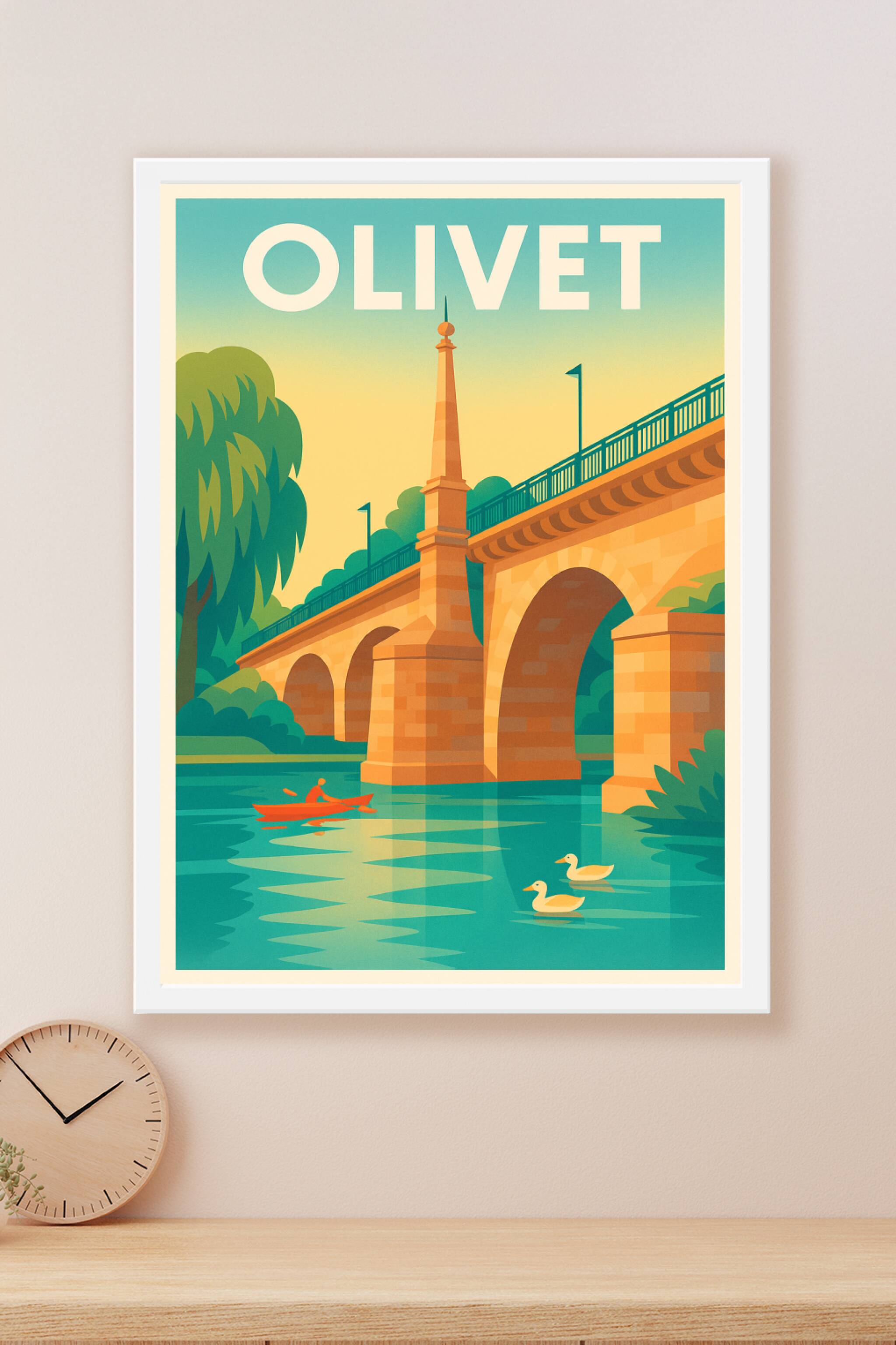 Affiche Olivet — Charme bucolique au fil de l'eau · poster d'art de Olivet
