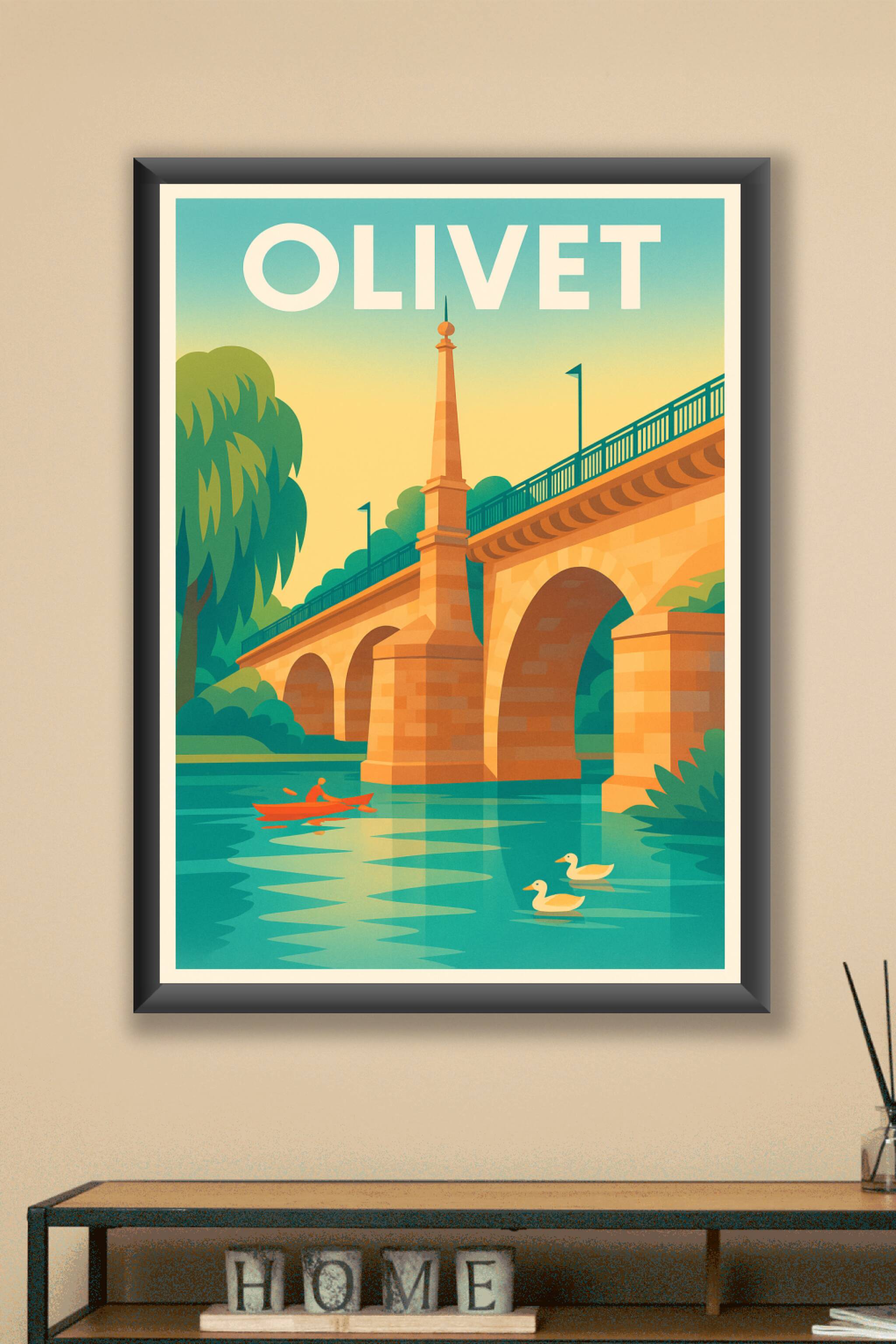 Affiche Olivet — Charme bucolique au fil de l'eau · poster d'art de Olivet