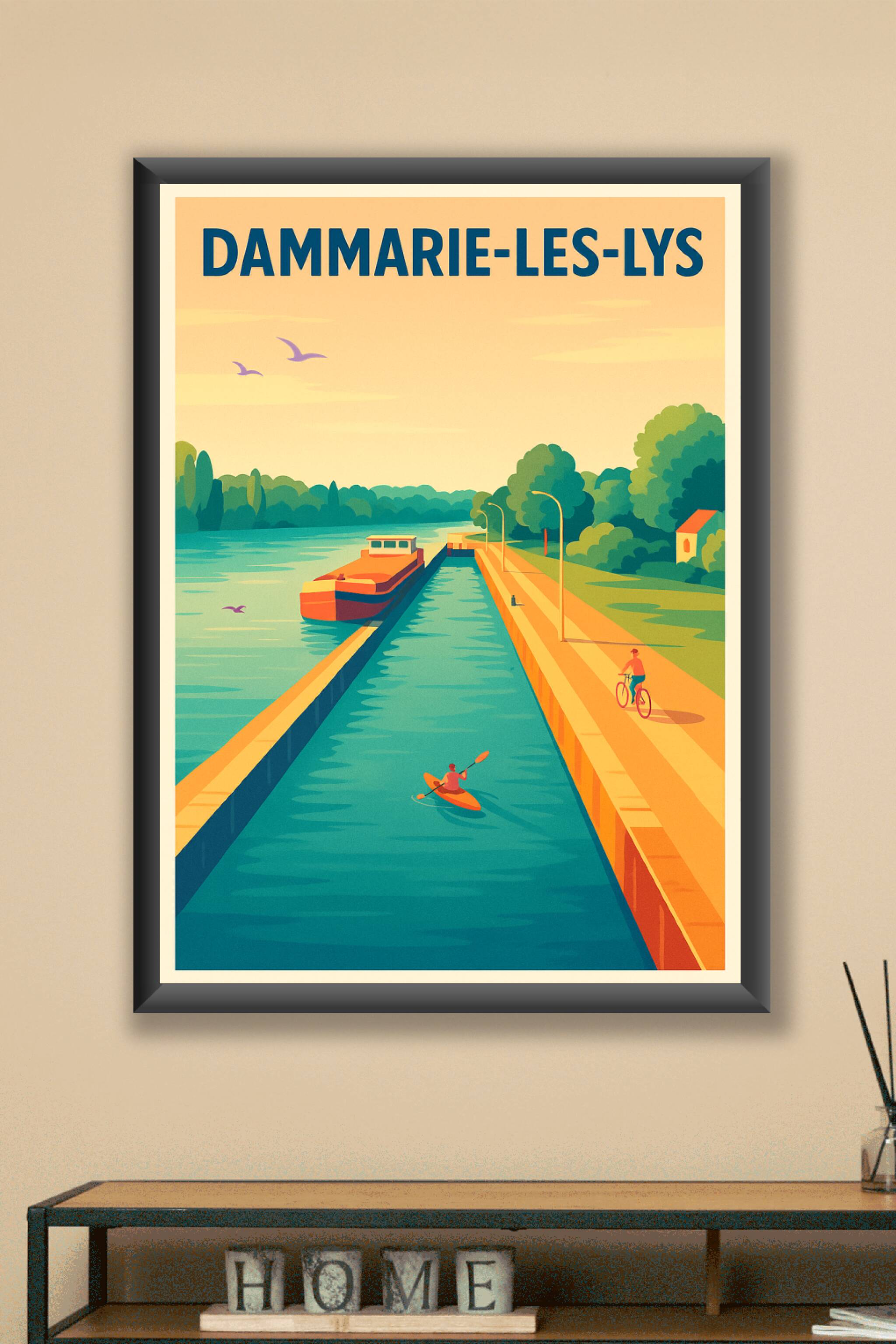 Affiche Dammarie-les-Lys — Évasion au fil de l'eau · poster d'art de Dammarie-les-Lys