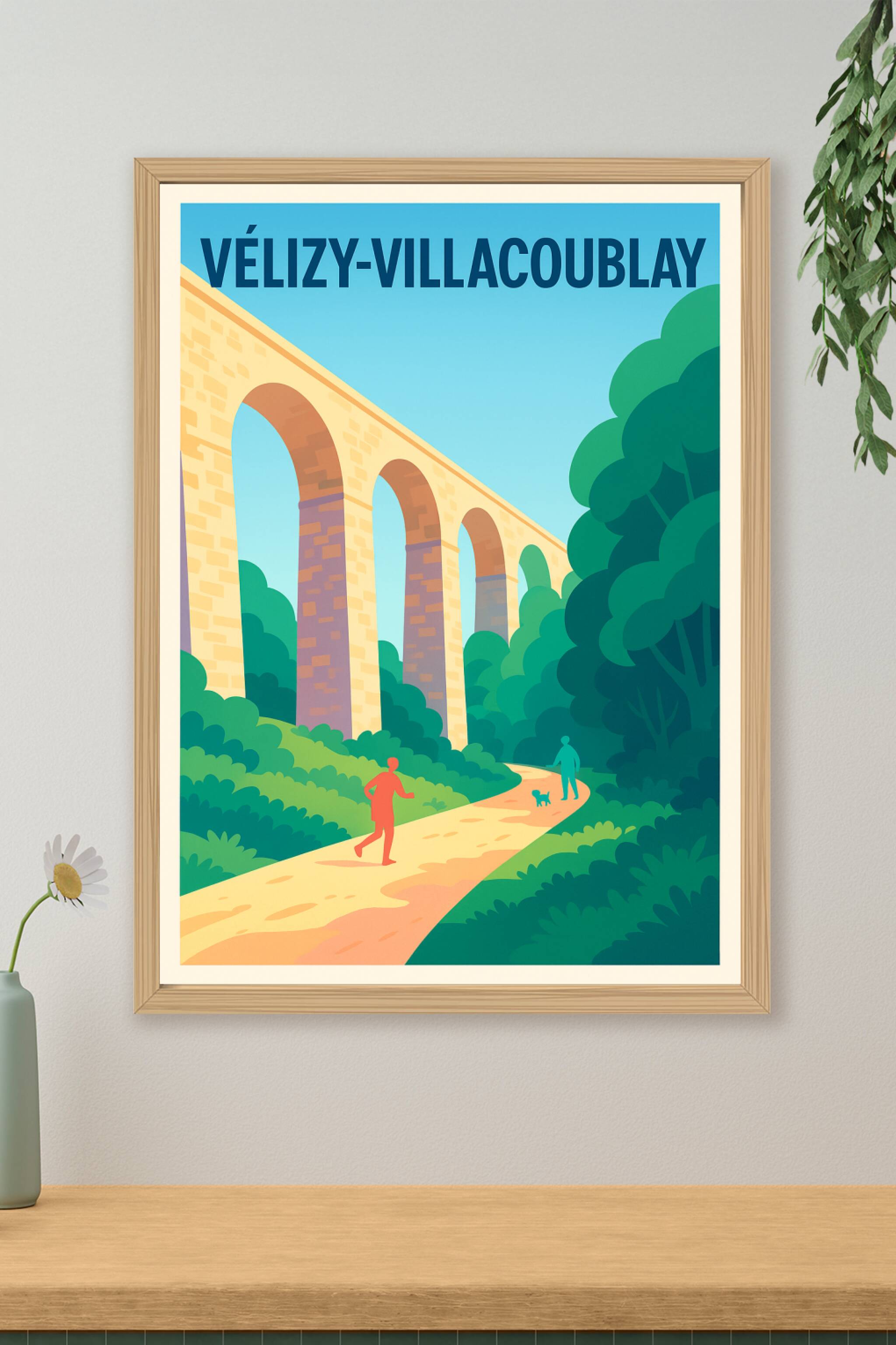 Affiche Vélizy-Villacoublay — Charme bucolique et architecture historique · poster d'art de Vélizy-Villacoublay