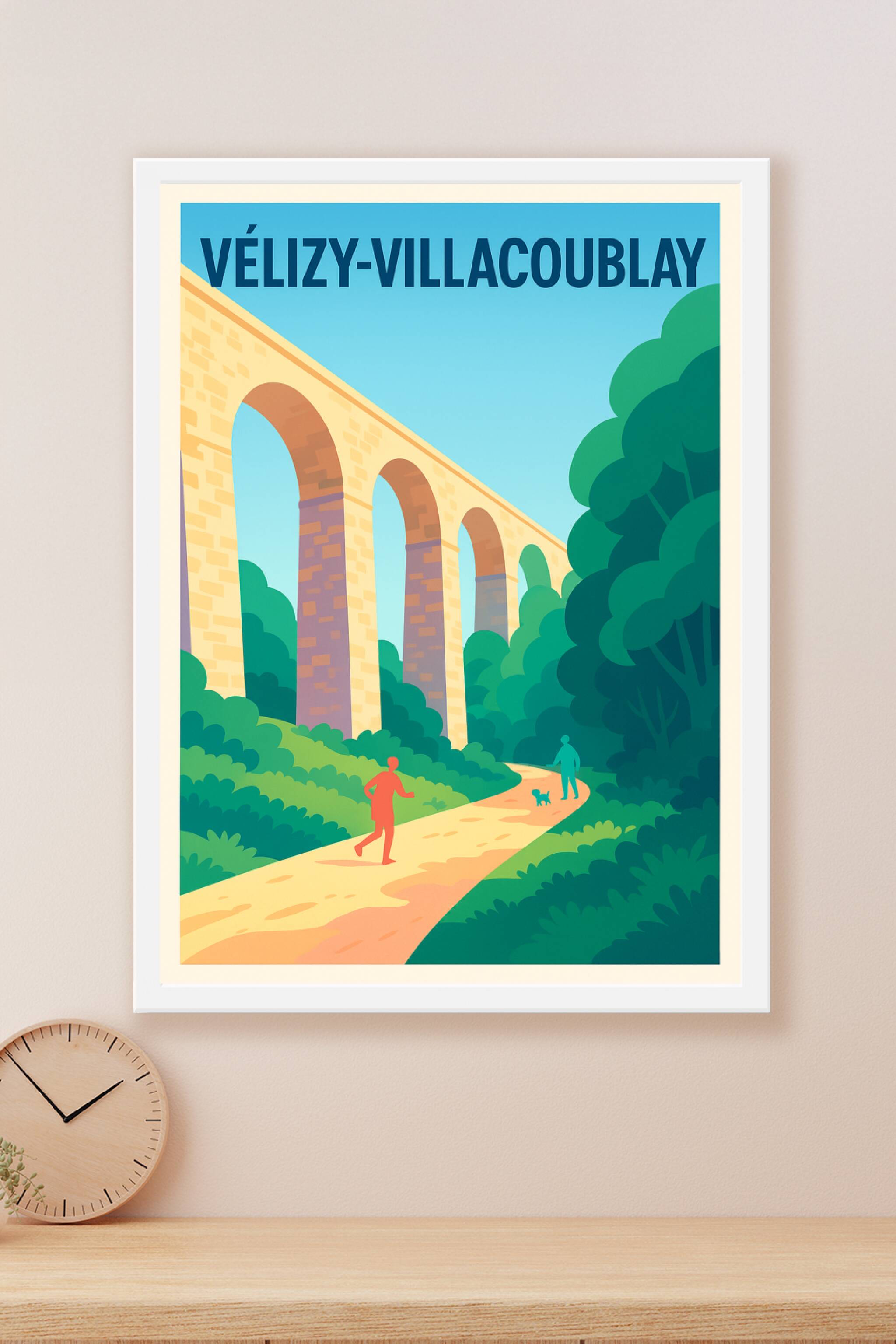 Affiche Vélizy-Villacoublay — Charme bucolique et architecture historique · poster d'art de Vélizy-Villacoublay