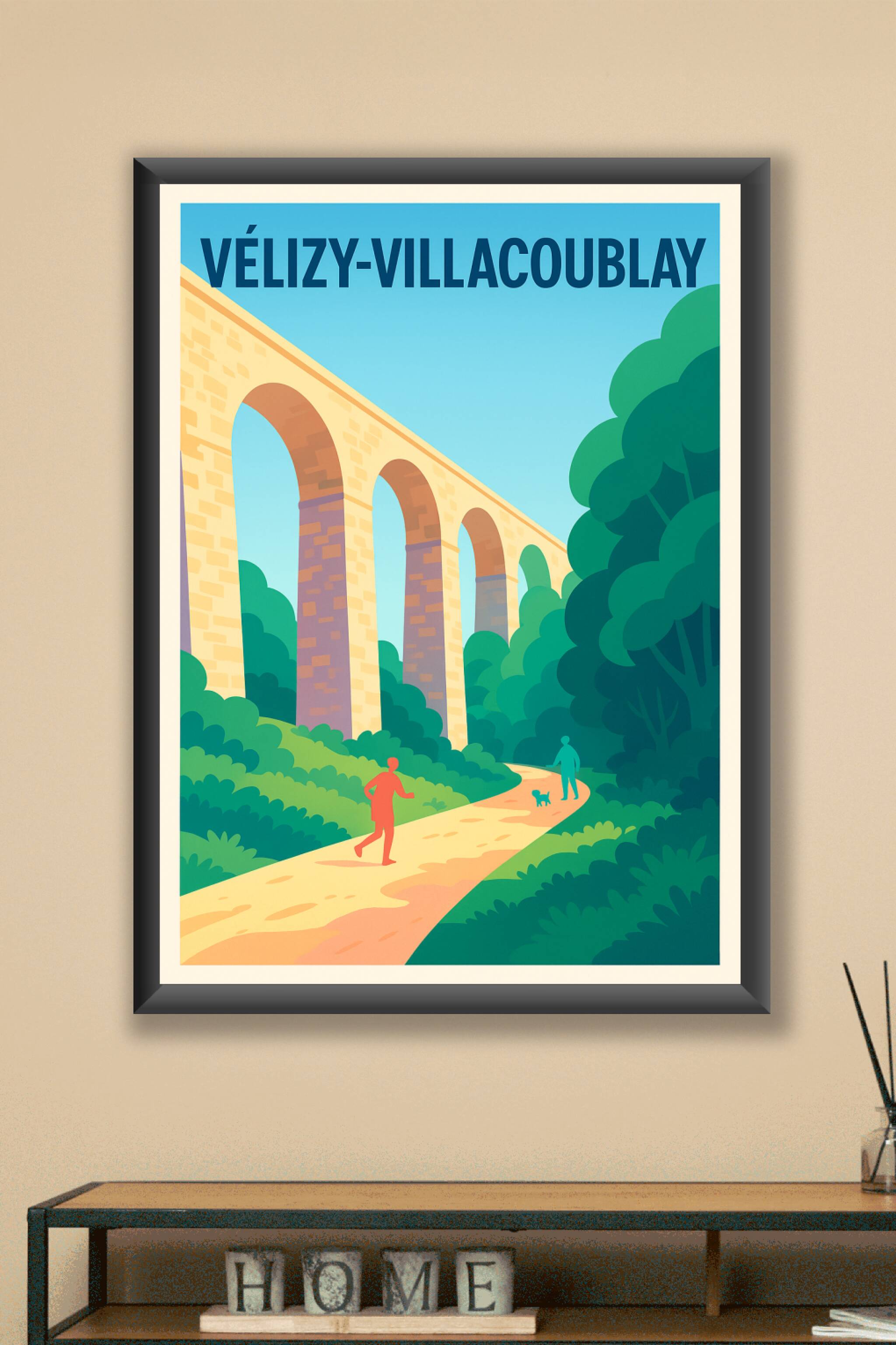 Affiche Vélizy-Villacoublay — Charme bucolique et architecture historique · poster d'art de Vélizy-Villacoublay
