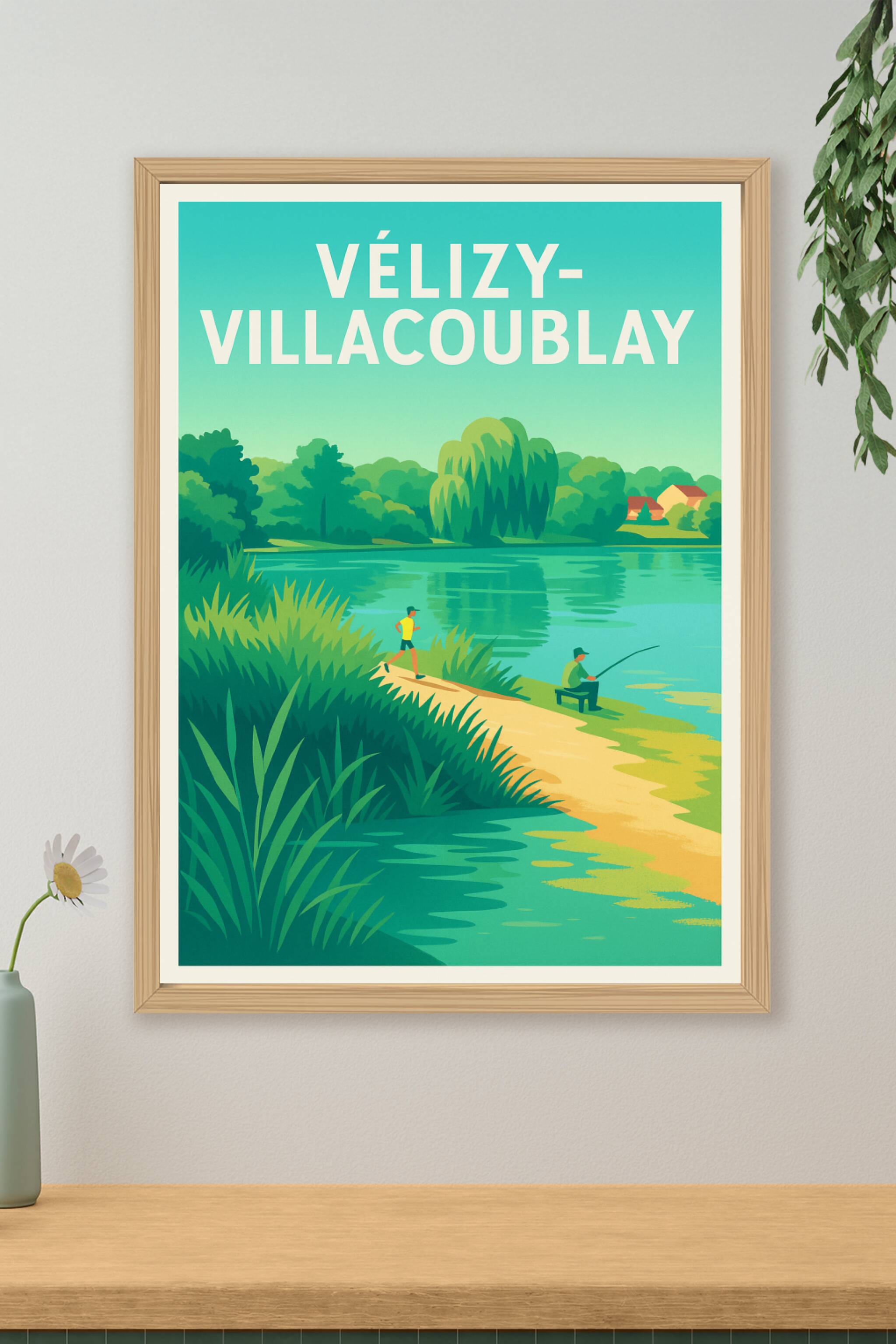 Affiche Vélizy-Villacoublay — Tranquillité au bord de l'eau · poster d'art de Vélizy-Villacoublay