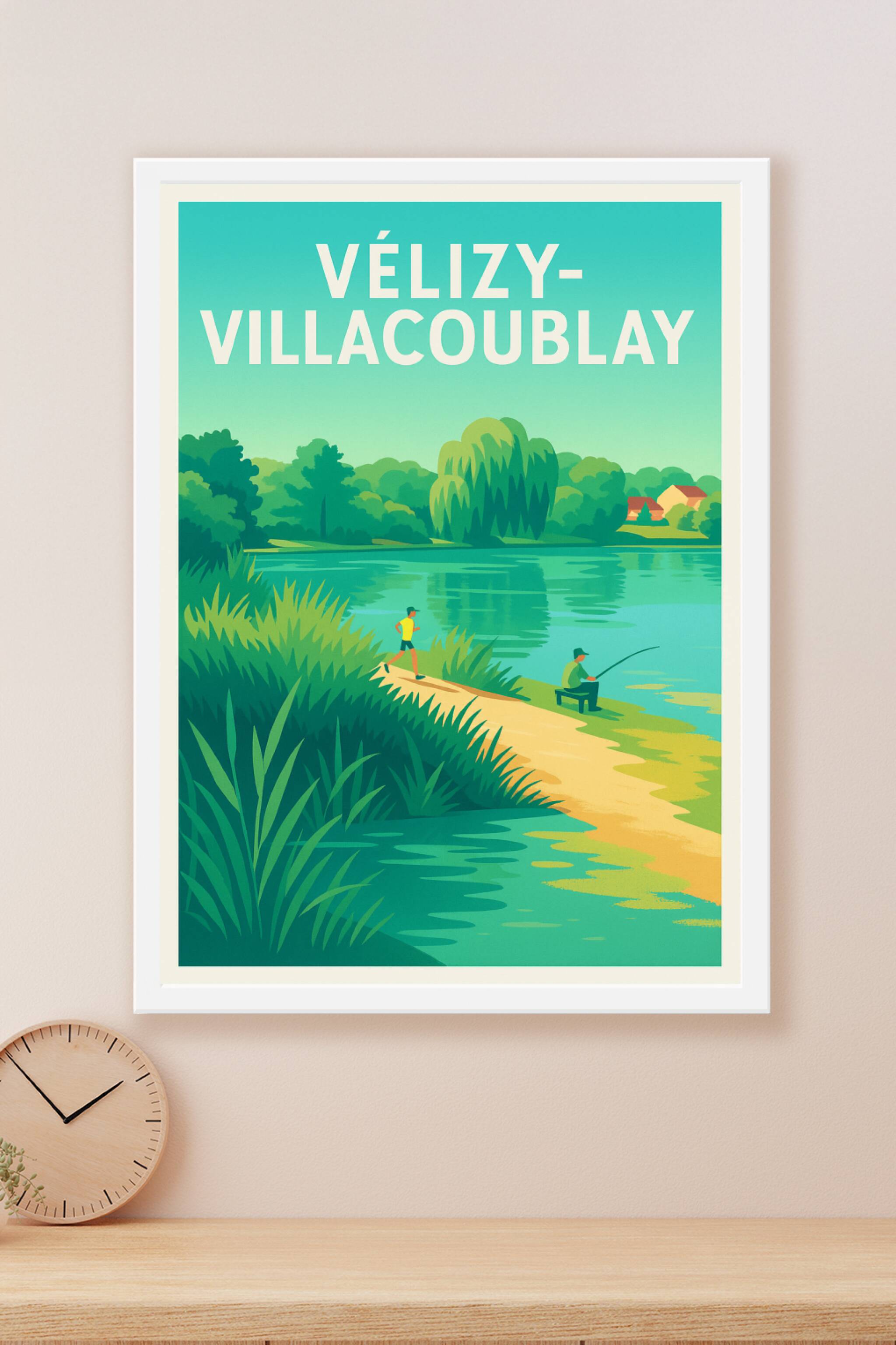 Affiche Vélizy-Villacoublay — Tranquillité au bord de l'eau · poster d'art de Vélizy-Villacoublay