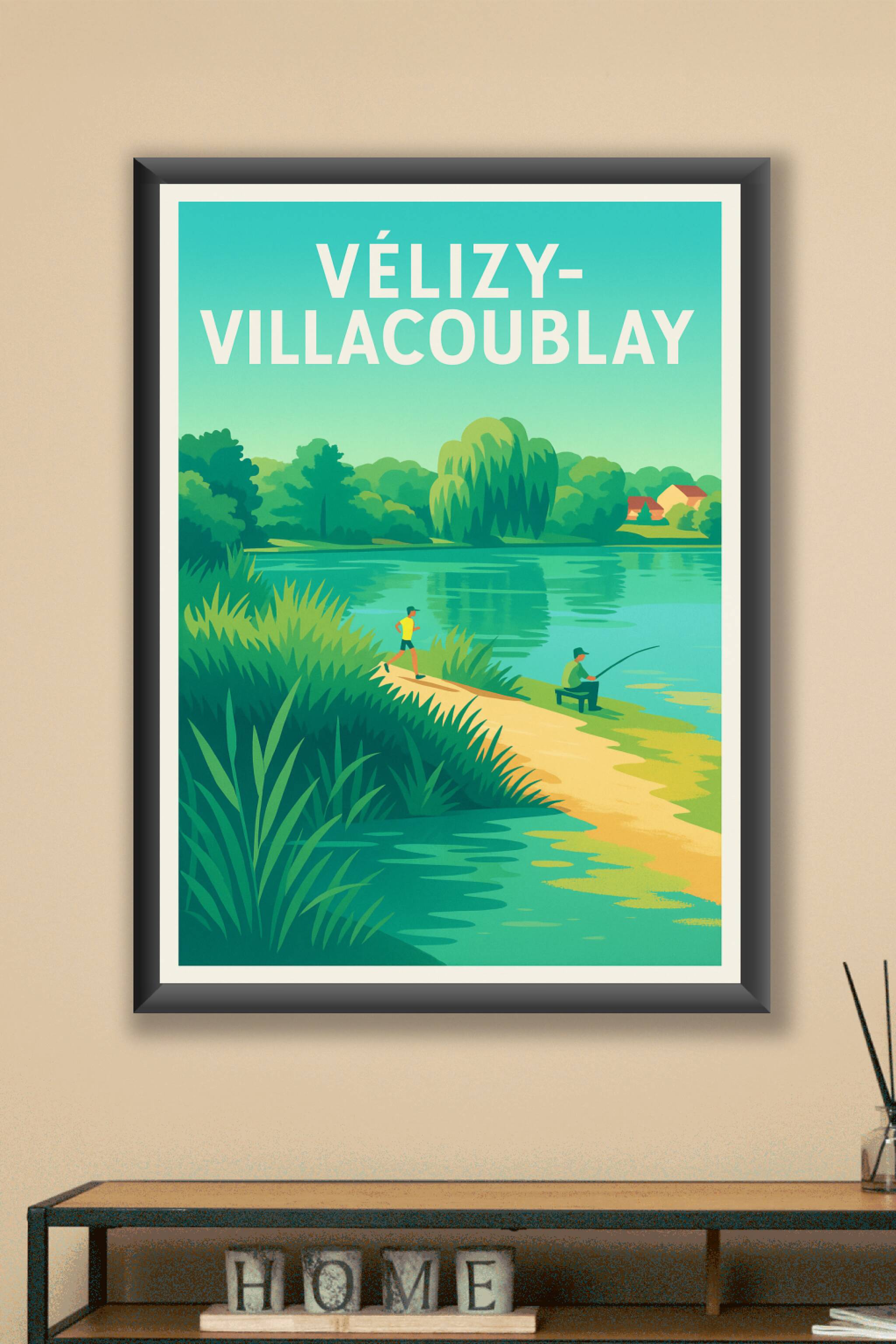 Affiche Vélizy-Villacoublay — Tranquillité au bord de l'eau · poster d'art de Vélizy-Villacoublay