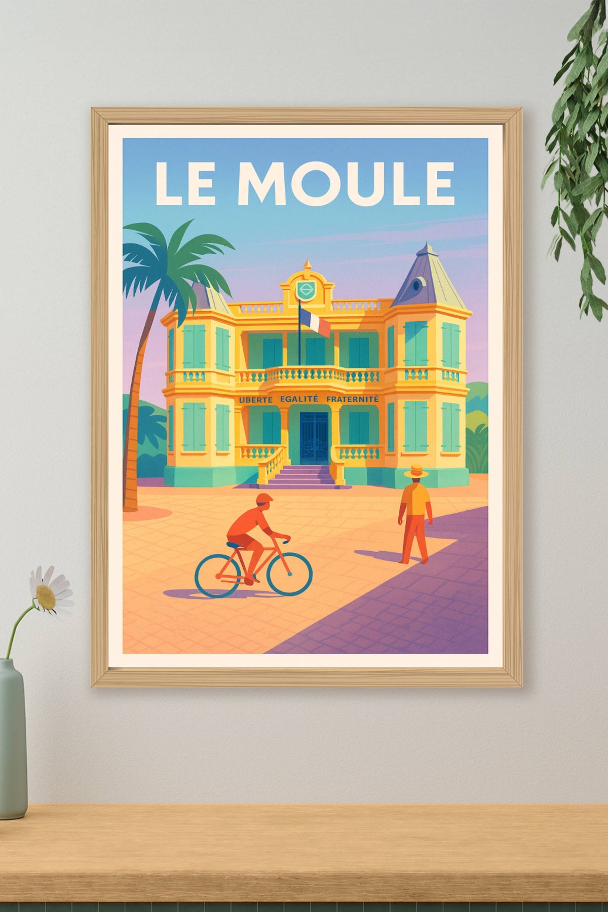 Affiche Le Moule — Évasion tropicale et patrimoine coloré · poster d'art de Le Moule