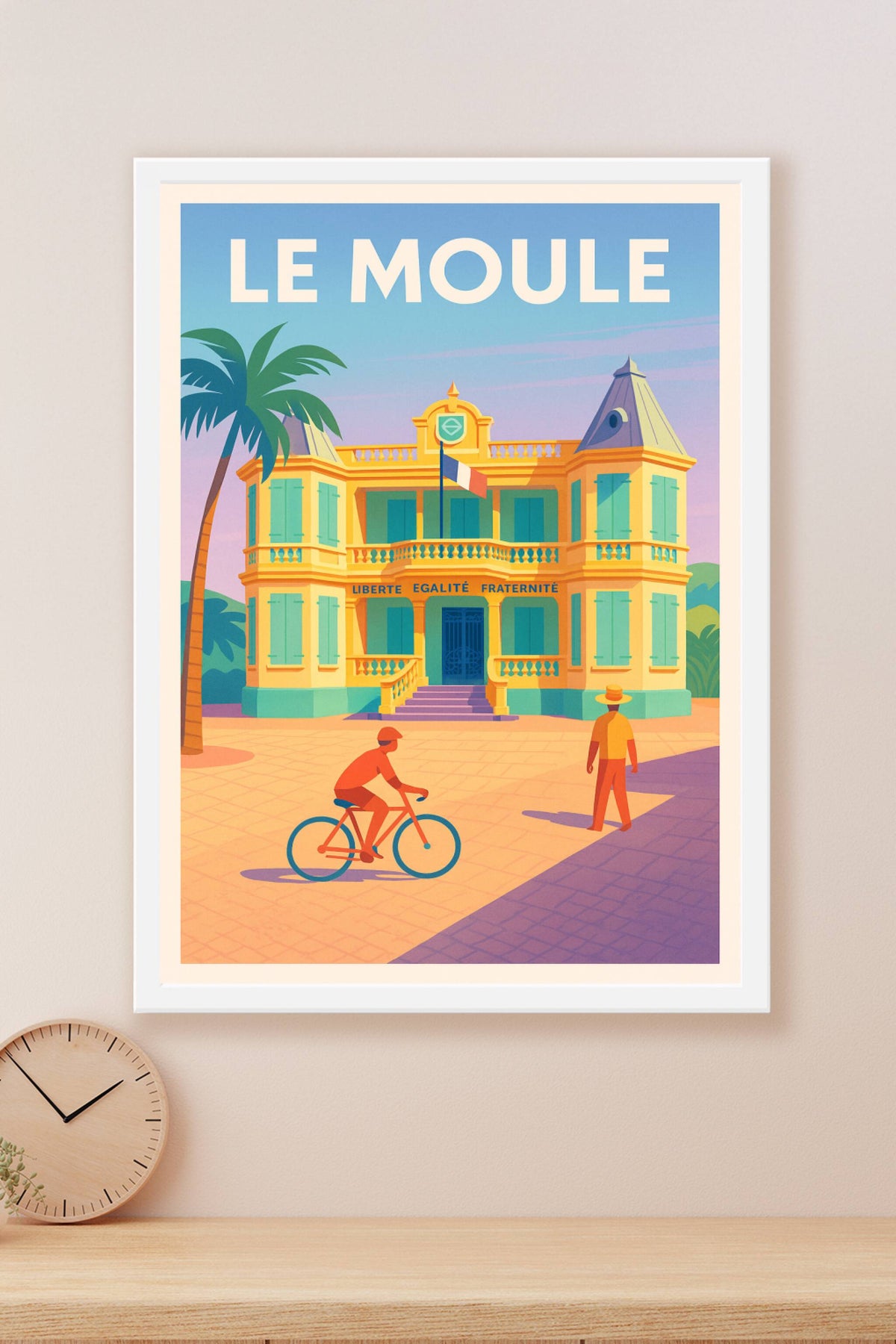 Affiche Le Moule — Évasion tropicale et patrimoine coloré · poster d'art de Le Moule