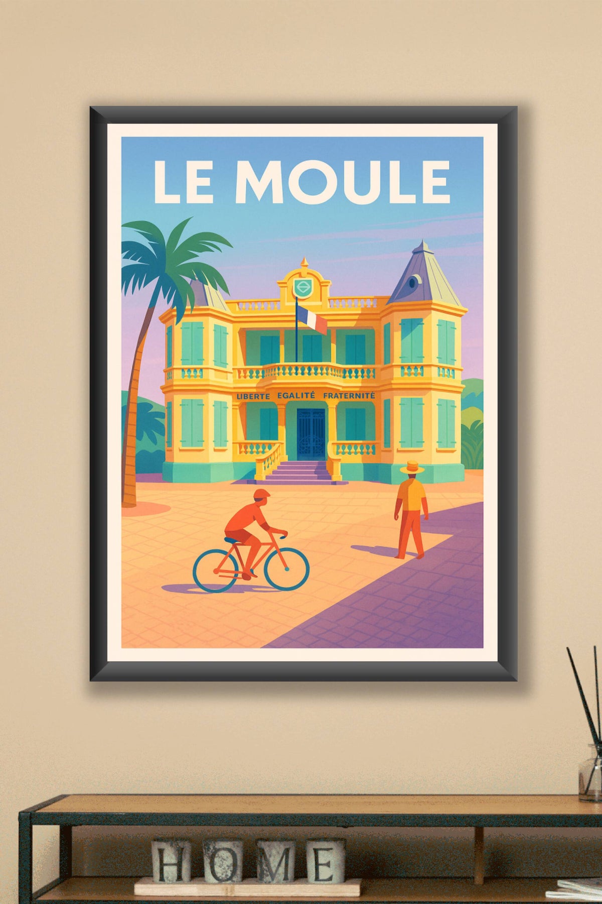 Affiche Le Moule — Évasion tropicale et patrimoine coloré · poster d'art de Le Moule