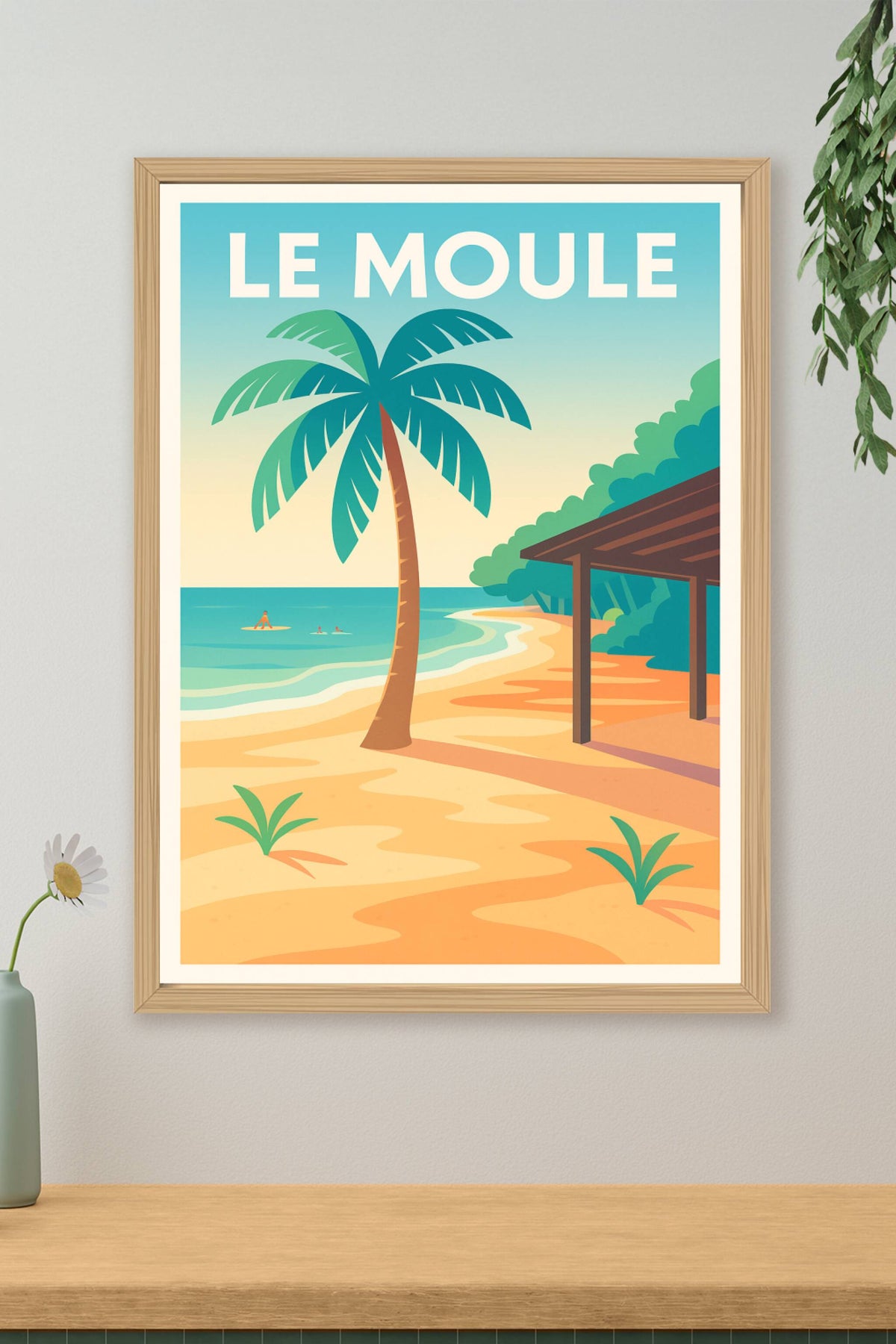 Affiche Le Moule — Évasion tropicale au bord de l'eau · poster d'art de Le Moule