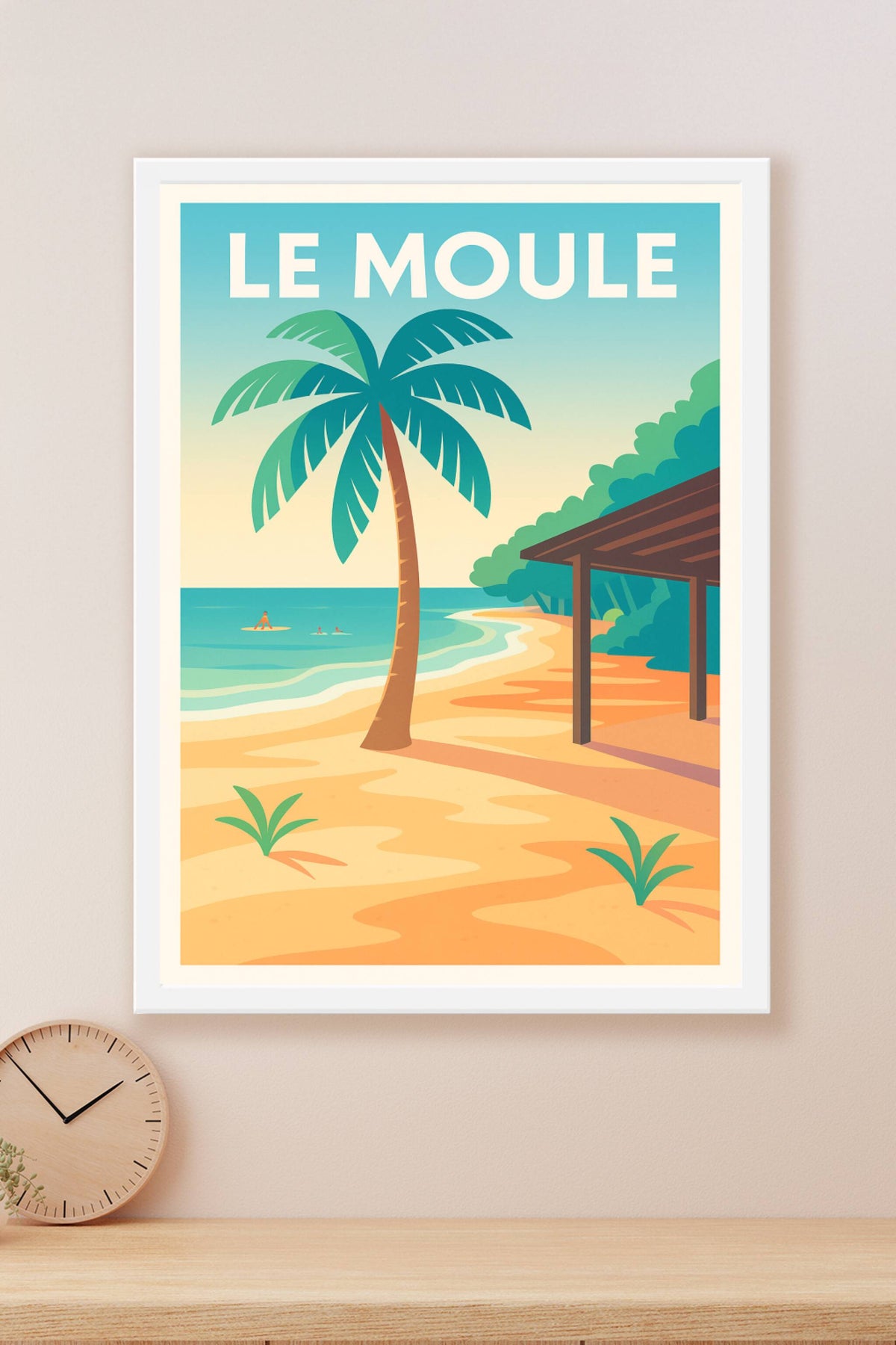 Affiche Le Moule — Évasion tropicale au bord de l'eau · poster d'art de Le Moule