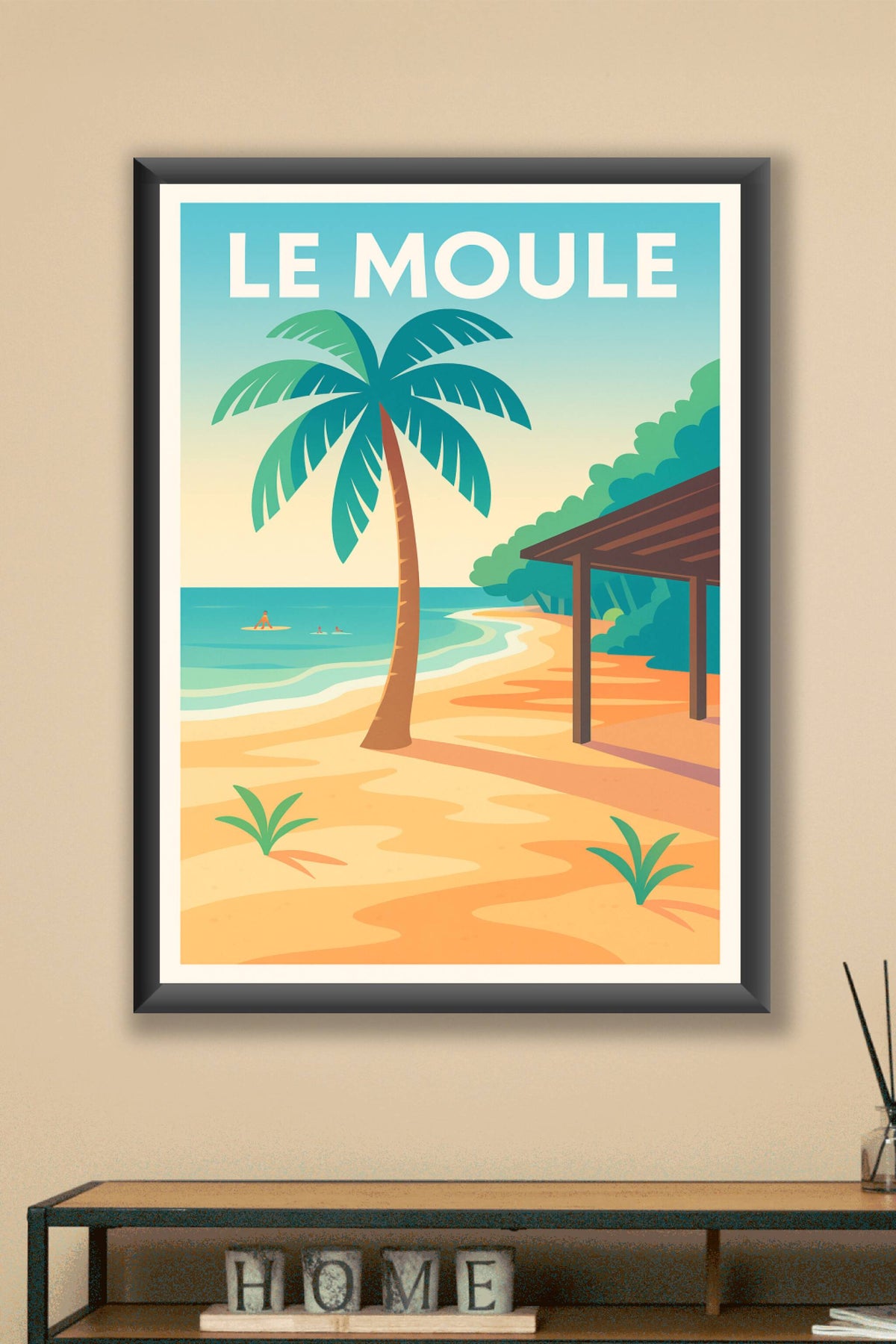 Affiche Le Moule — Évasion tropicale au bord de l'eau · poster d'art de Le Moule