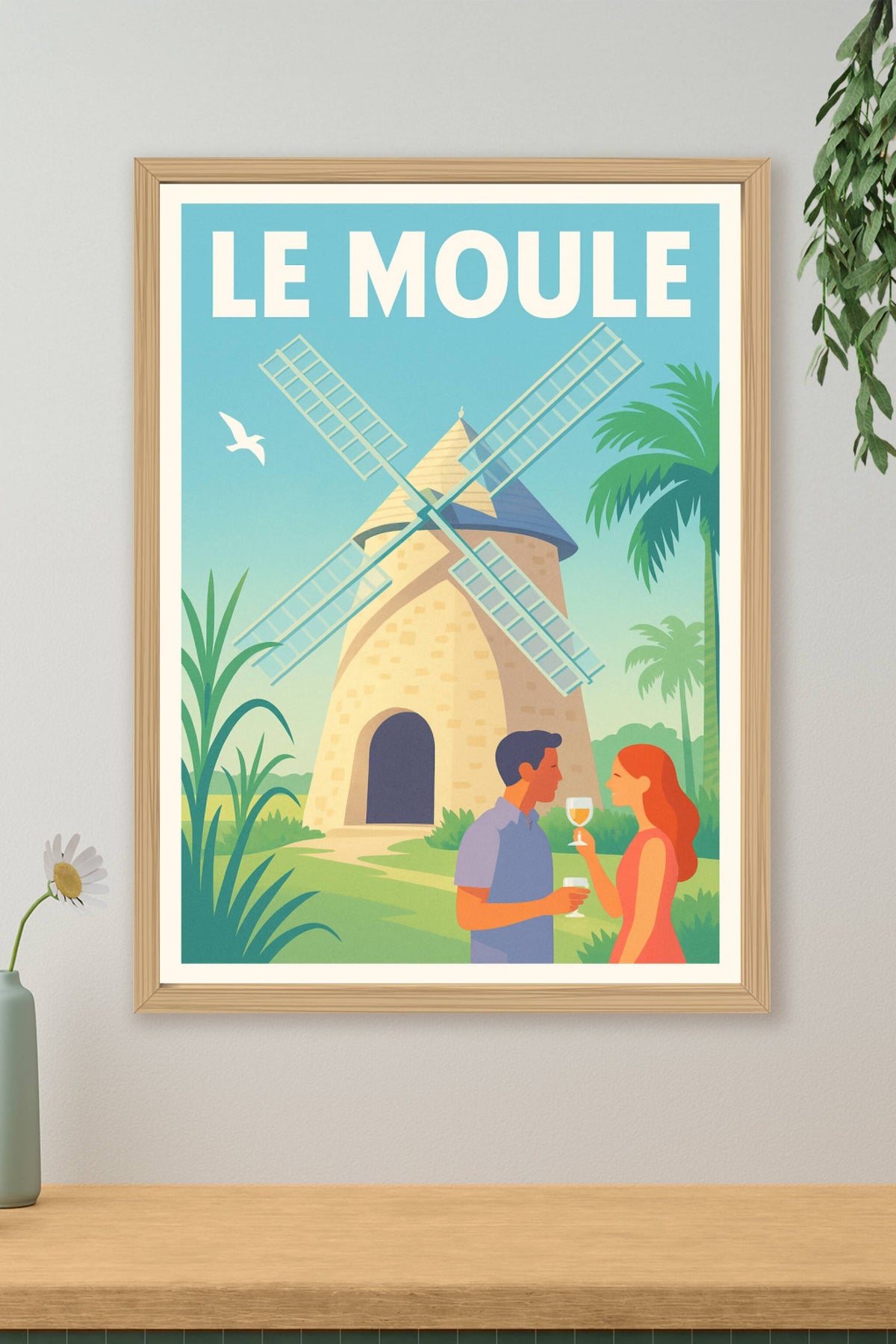 Affiche Le Moule — Charme et détente sous le vent tropical · poster d'art de Le Moule