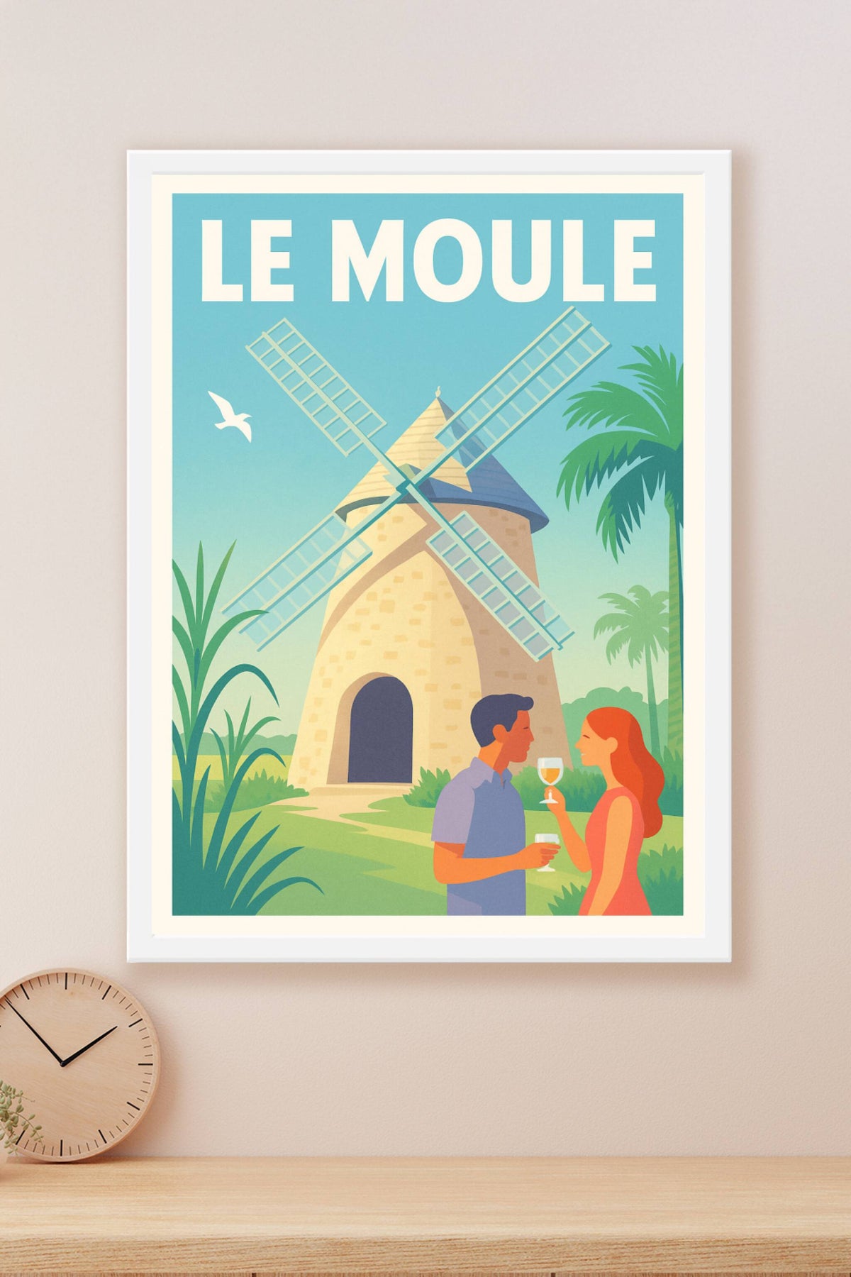 Affiche Le Moule — Charme et détente sous le vent tropical · poster d'art de Le Moule