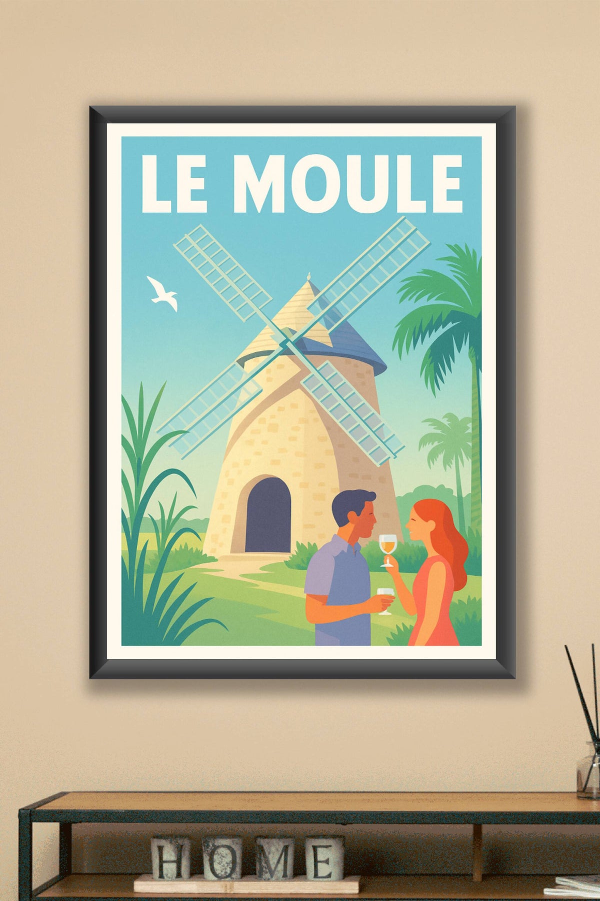 Affiche Le Moule — Charme et détente sous le vent tropical · poster d'art de Le Moule