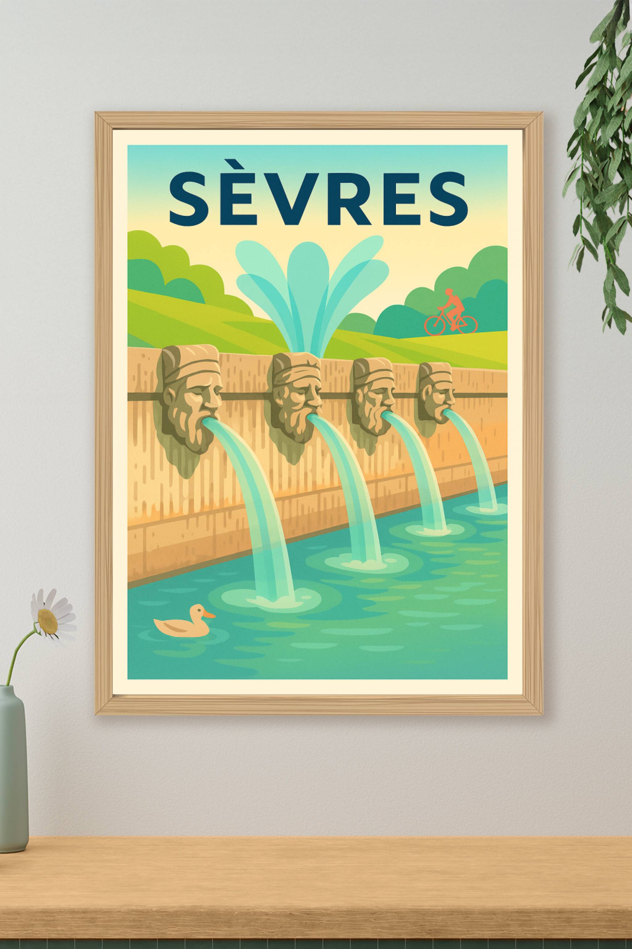 Affiche de Sèvres - Fontaine et nature en harmonie