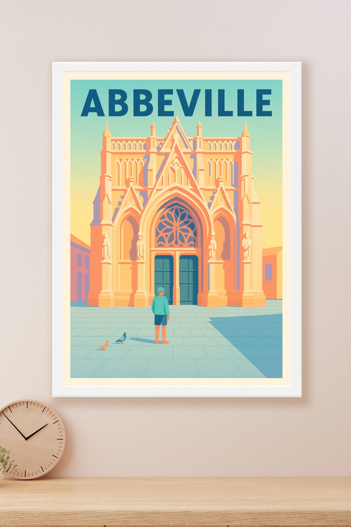 Affiche Abbeville — L'élégance de la cathédrale au crépuscule · poster d'art de Abbeville