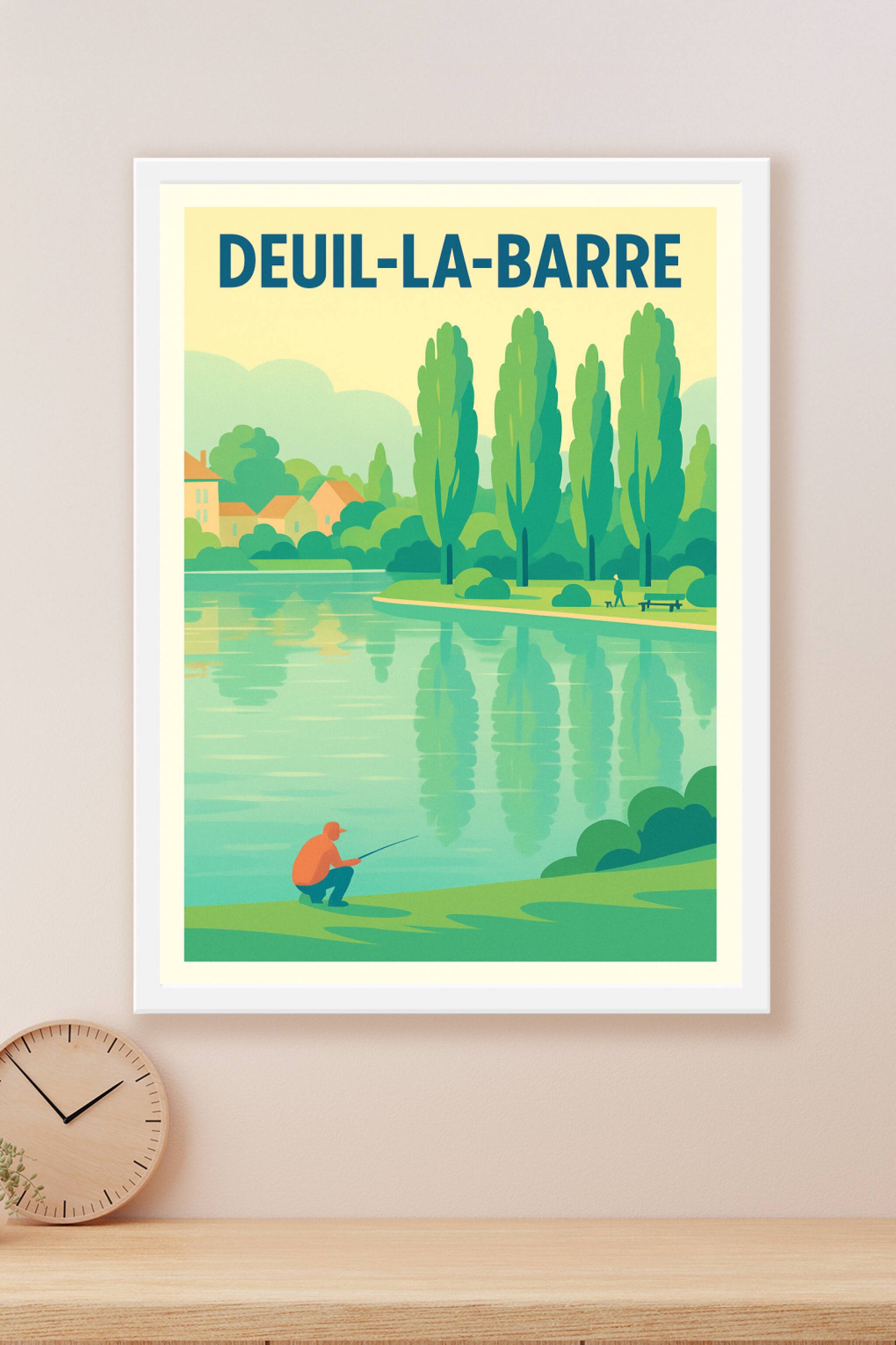 Affiche Deuil-la-Barre — Tranquillité au bord de l'eau · poster d'art de Deuil-la-Barre