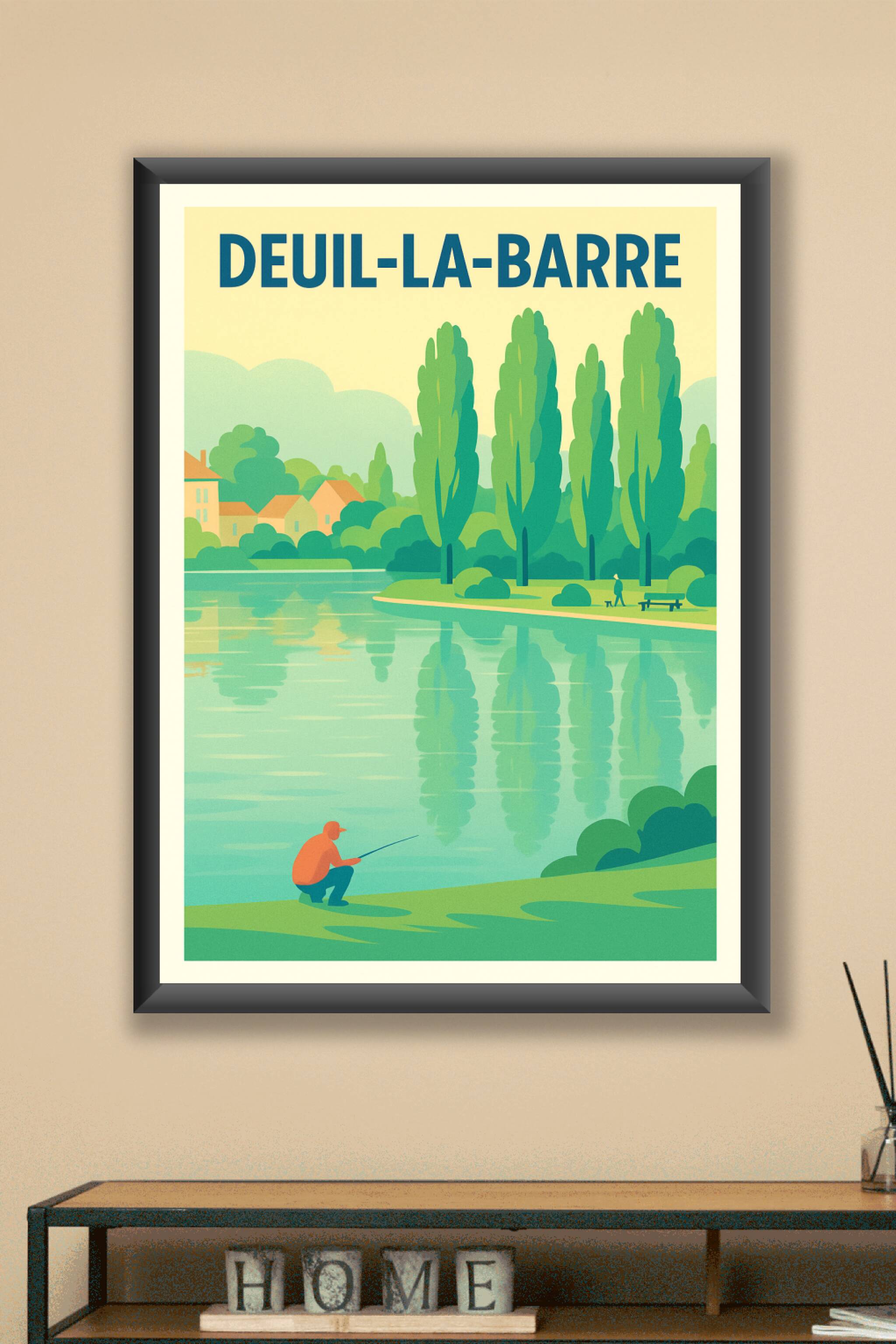 Affiche Deuil-la-Barre — Tranquillité au bord de l'eau · poster d'art de Deuil-la-Barre