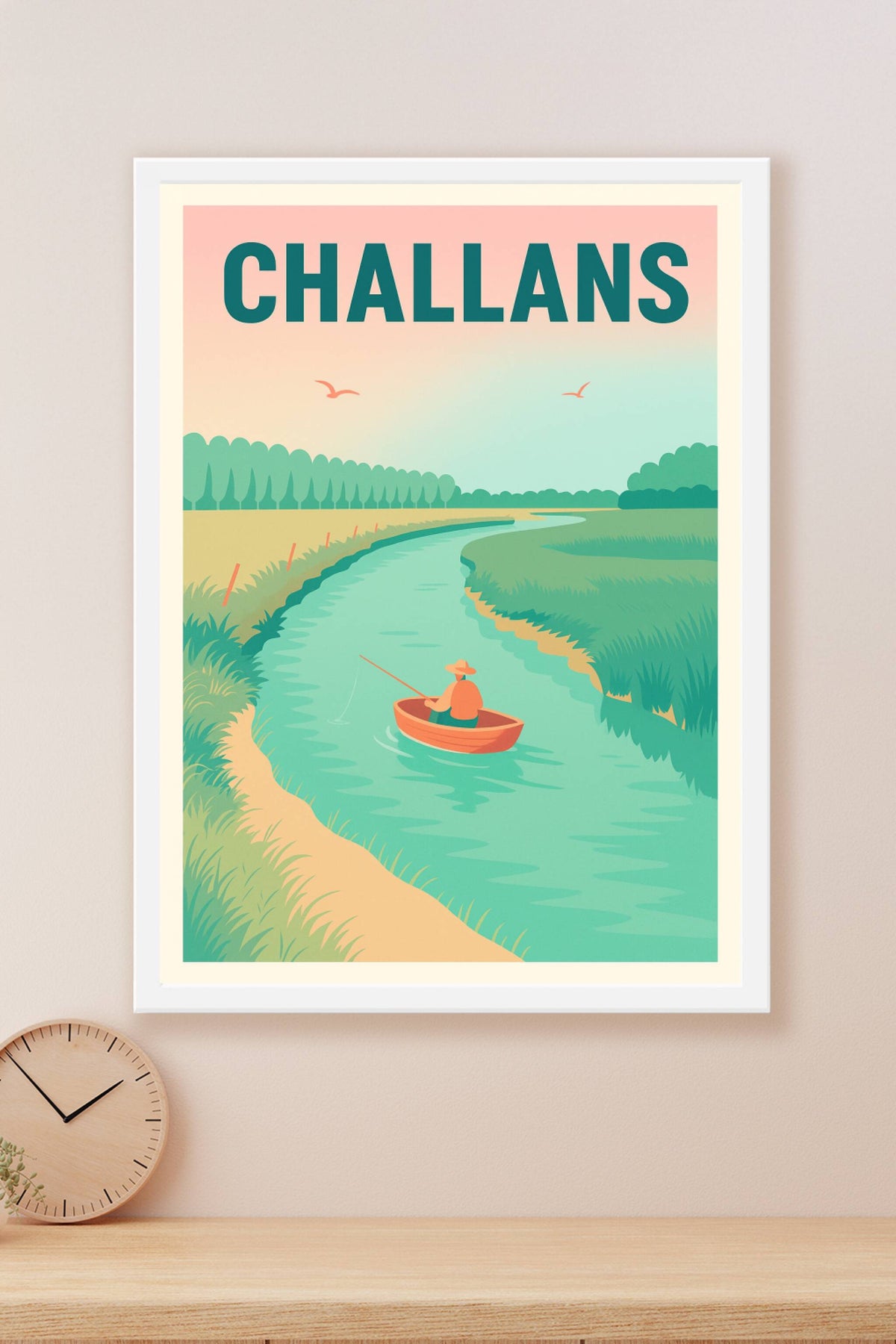 Affiche Challans — Sérénité au fil de l'eau · poster d'art de Challans