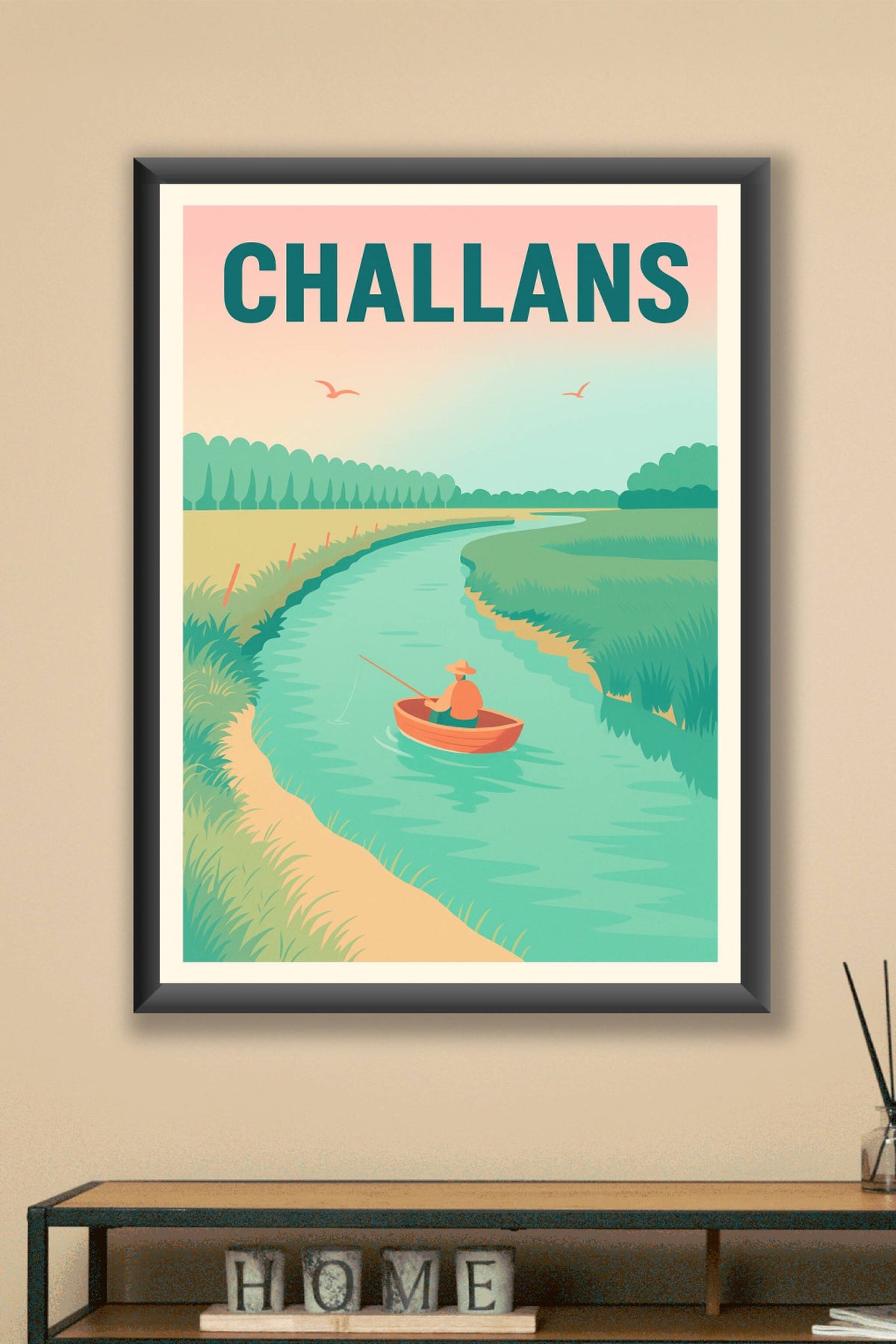 Affiche Challans — Sérénité au fil de l'eau · poster d'art de Challans