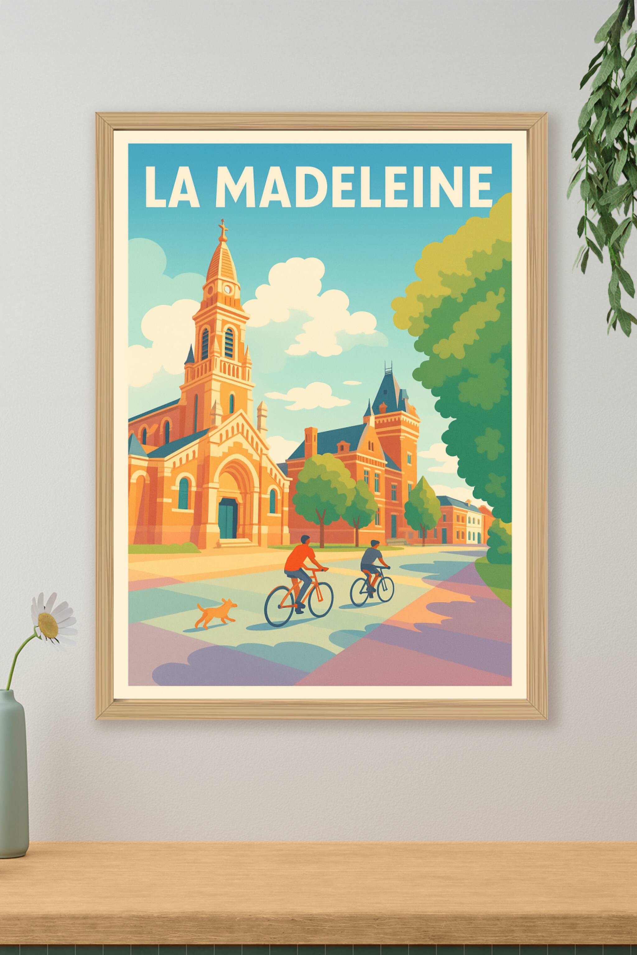 Affiche de La Madeleine - Balade à vélo sous le ciel azur