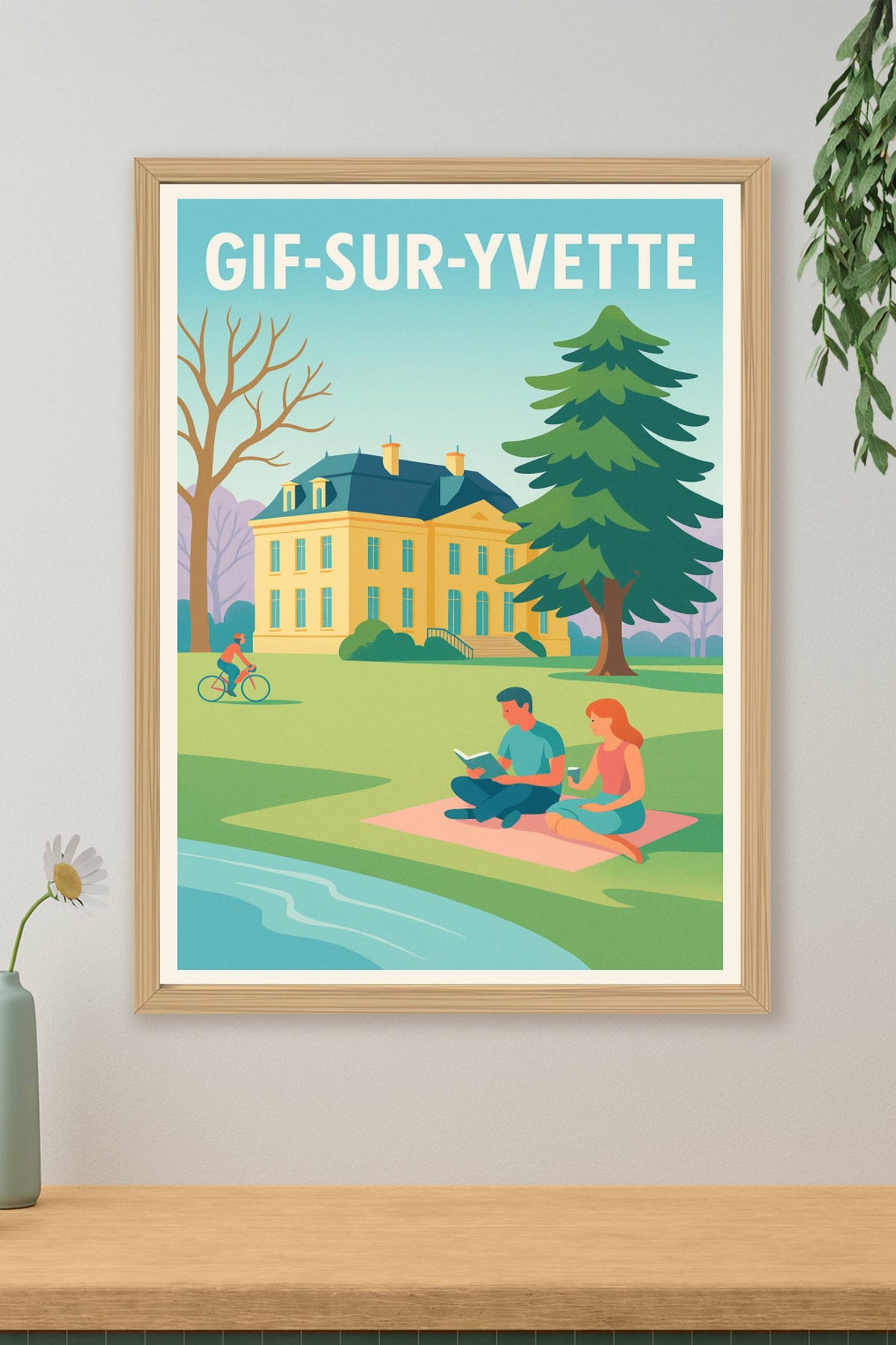 Affiche Gif-sur-Yvette — Un havre de paix champêtre · poster d'art de Gif-sur-Yvette