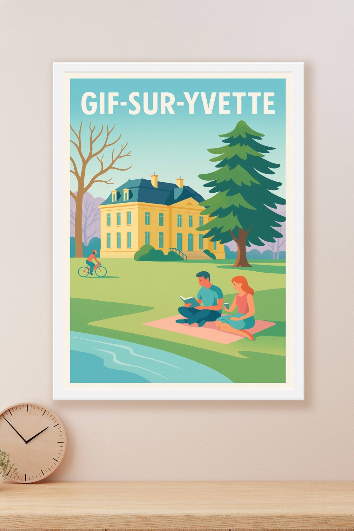 Affiche Gif-sur-Yvette — Un havre de paix champêtre · poster d'art de Gif-sur-Yvette
