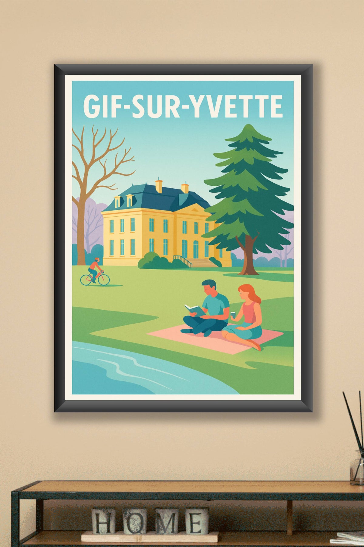 Affiche Gif-sur-Yvette — Un havre de paix champêtre · poster d'art de Gif-sur-Yvette