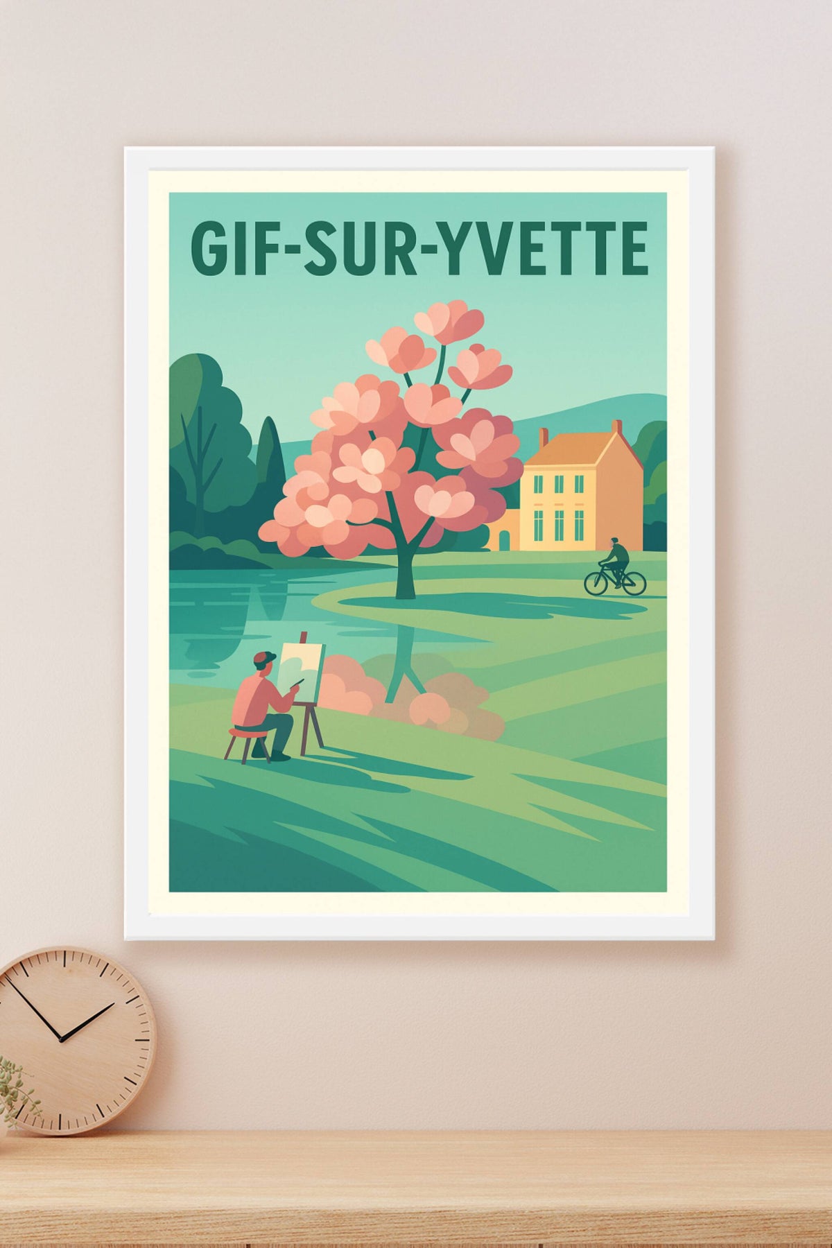 Affiche Gif-sur-Yvette — Sérénité et nature au bord de l'eau · poster d'art de Gif-sur-Yvette