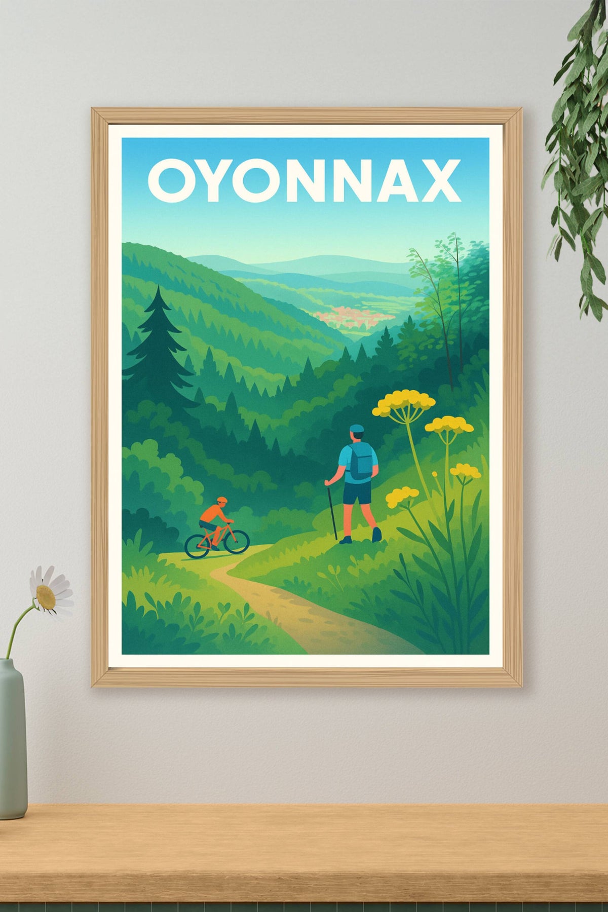 Affiche Oyonnax — Escapade nature en pleine forêt · poster d'art de Oyonnax