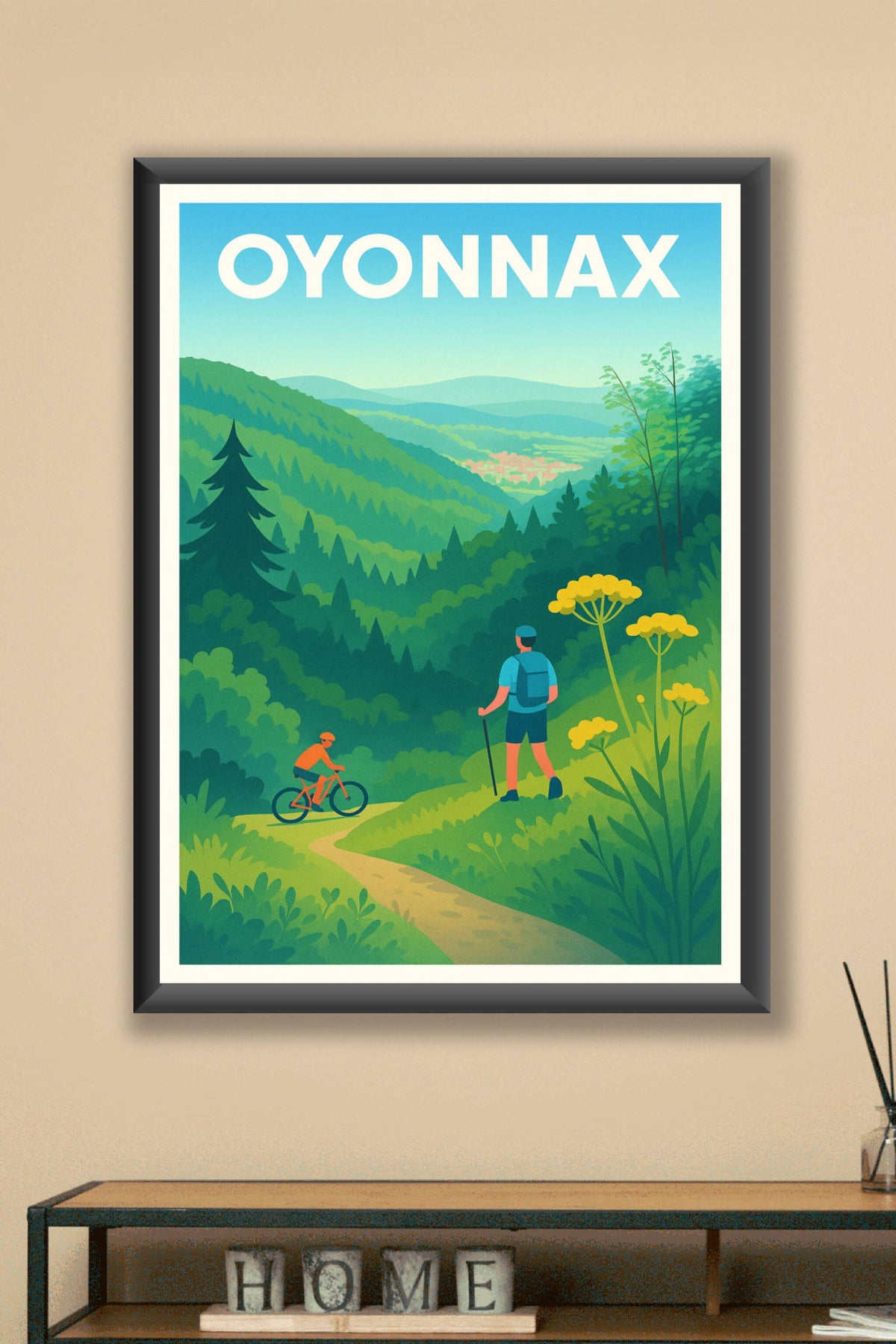 Affiche Oyonnax — Escapade nature en pleine forêt · poster d'art de Oyonnax