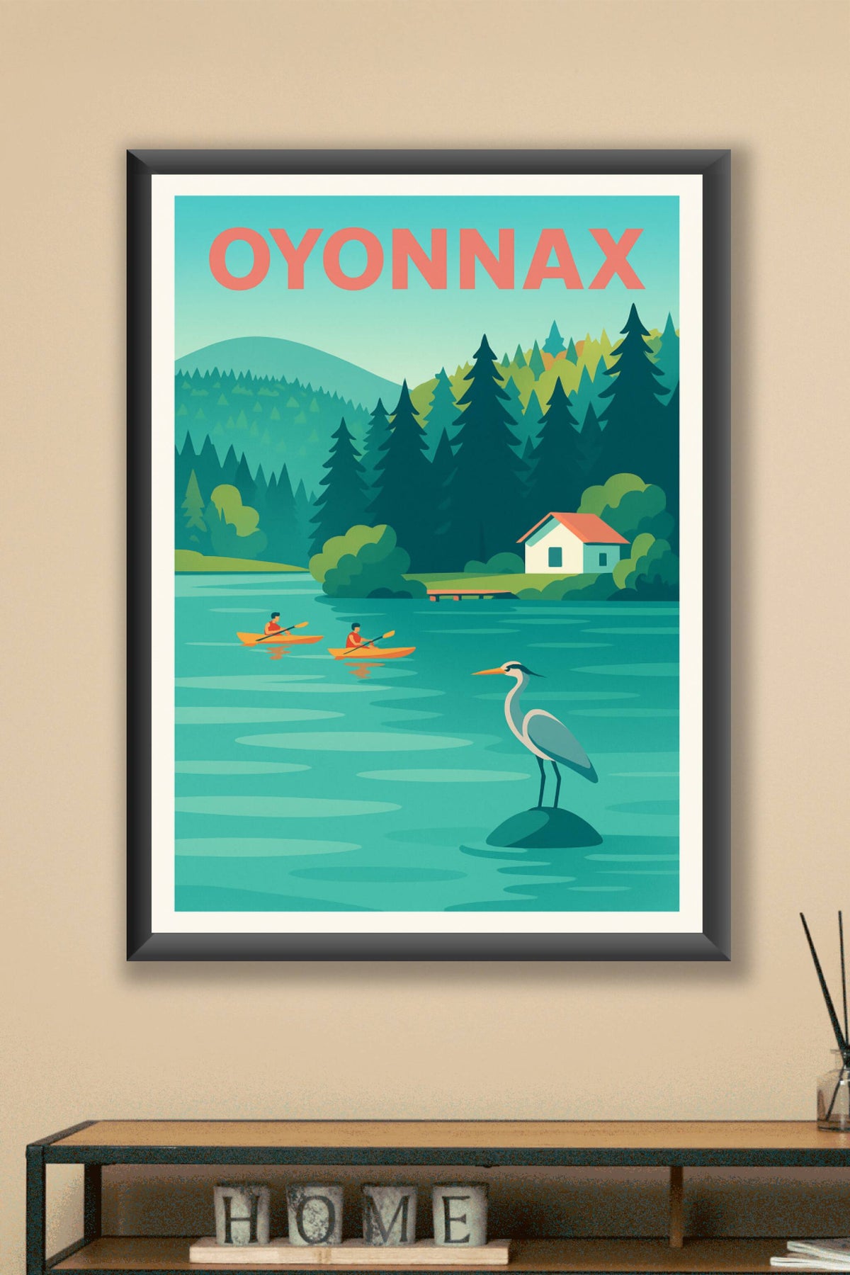 Affiche Oyonnax — Tranquillité au bord de l'eau · poster d'art de Oyonnax