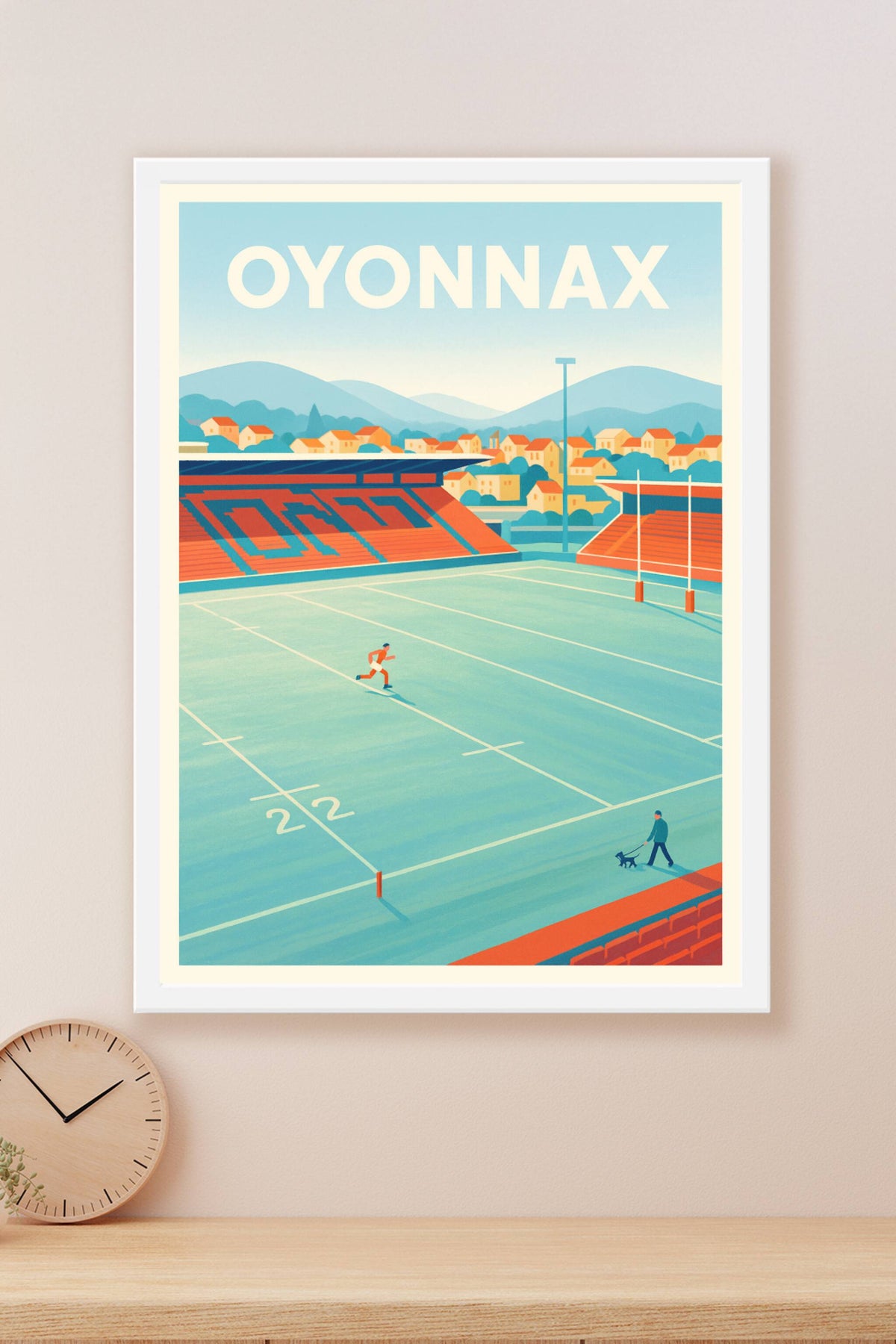 Affiche Oyonnax — Ambiance sportive et villageoise · poster d'art de Oyonnax