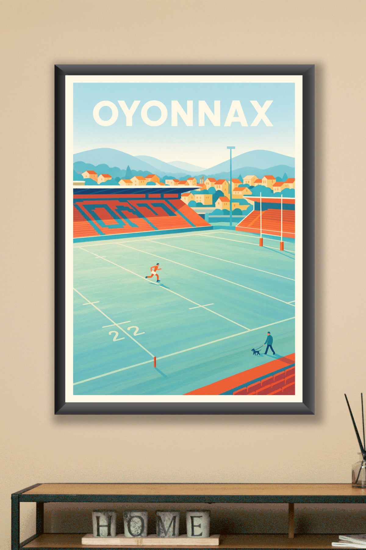 Affiche Oyonnax — Ambiance sportive et villageoise · poster d'art de Oyonnax