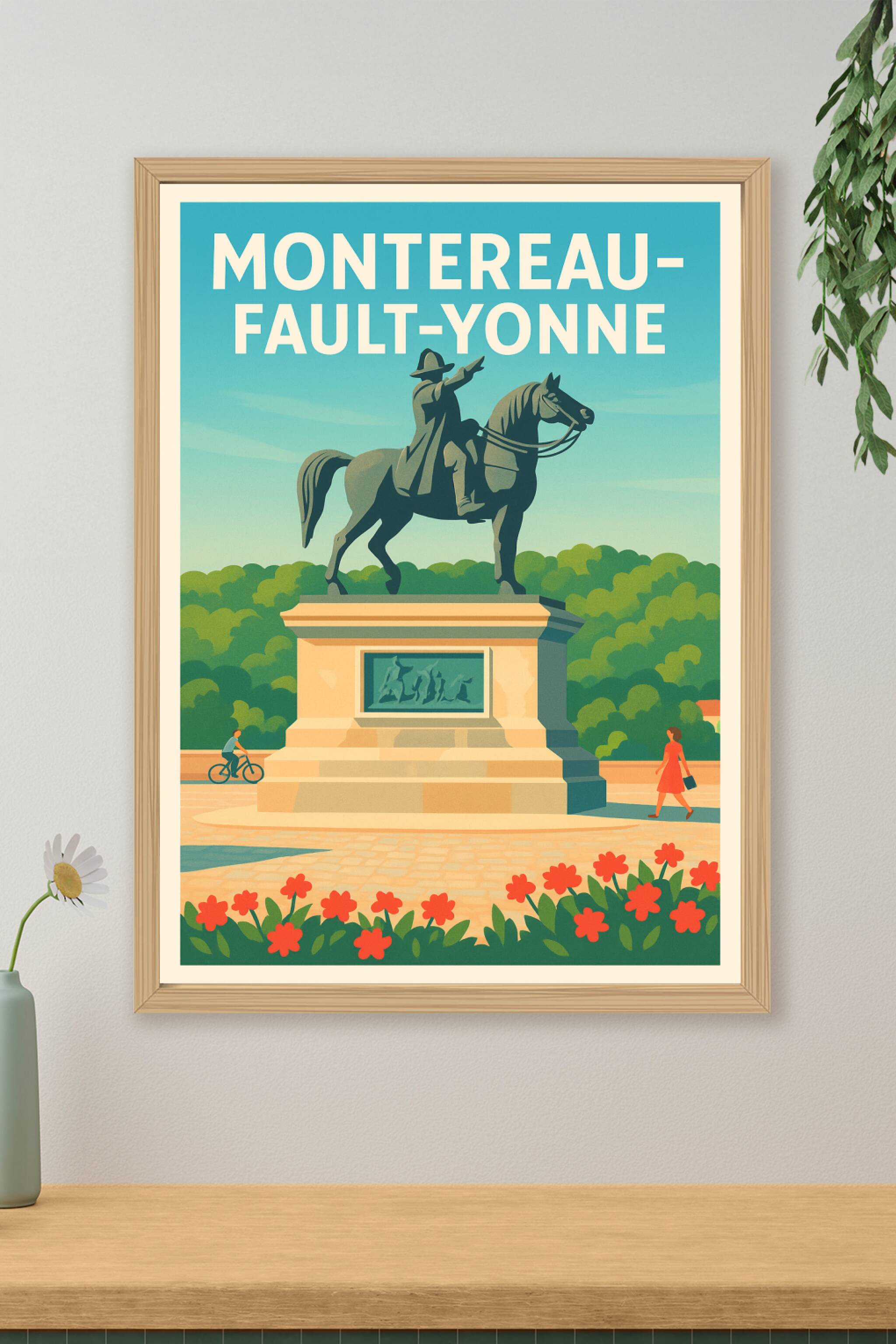 Affiche Montereau-Fault-Yonne — Patrimoine et sérénité au cœur de la ville · poster d'art de Montereau-Fault-Yonne