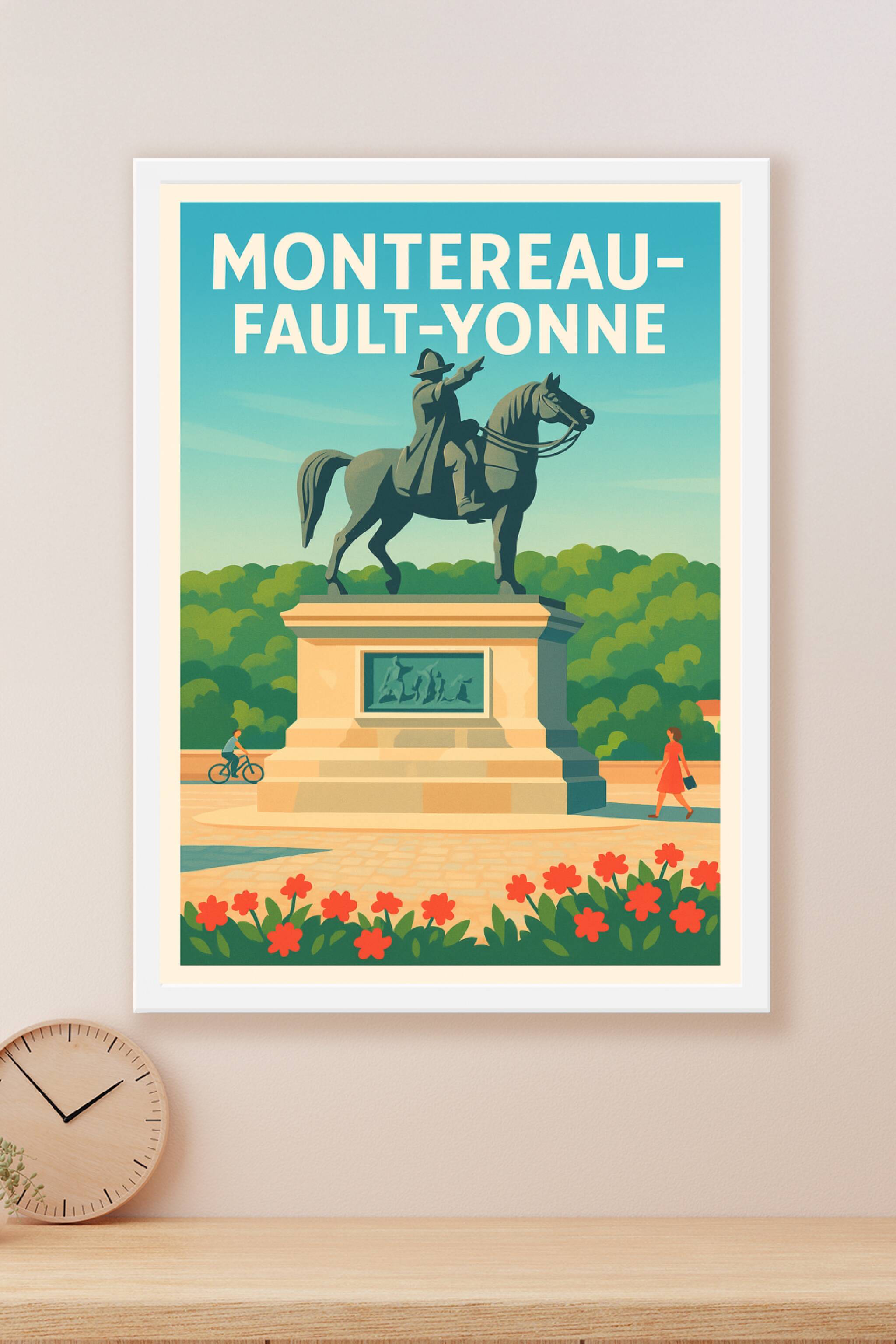 Affiche Montereau-Fault-Yonne — Patrimoine et sérénité au cœur de la ville · poster d'art de Montereau-Fault-Yonne