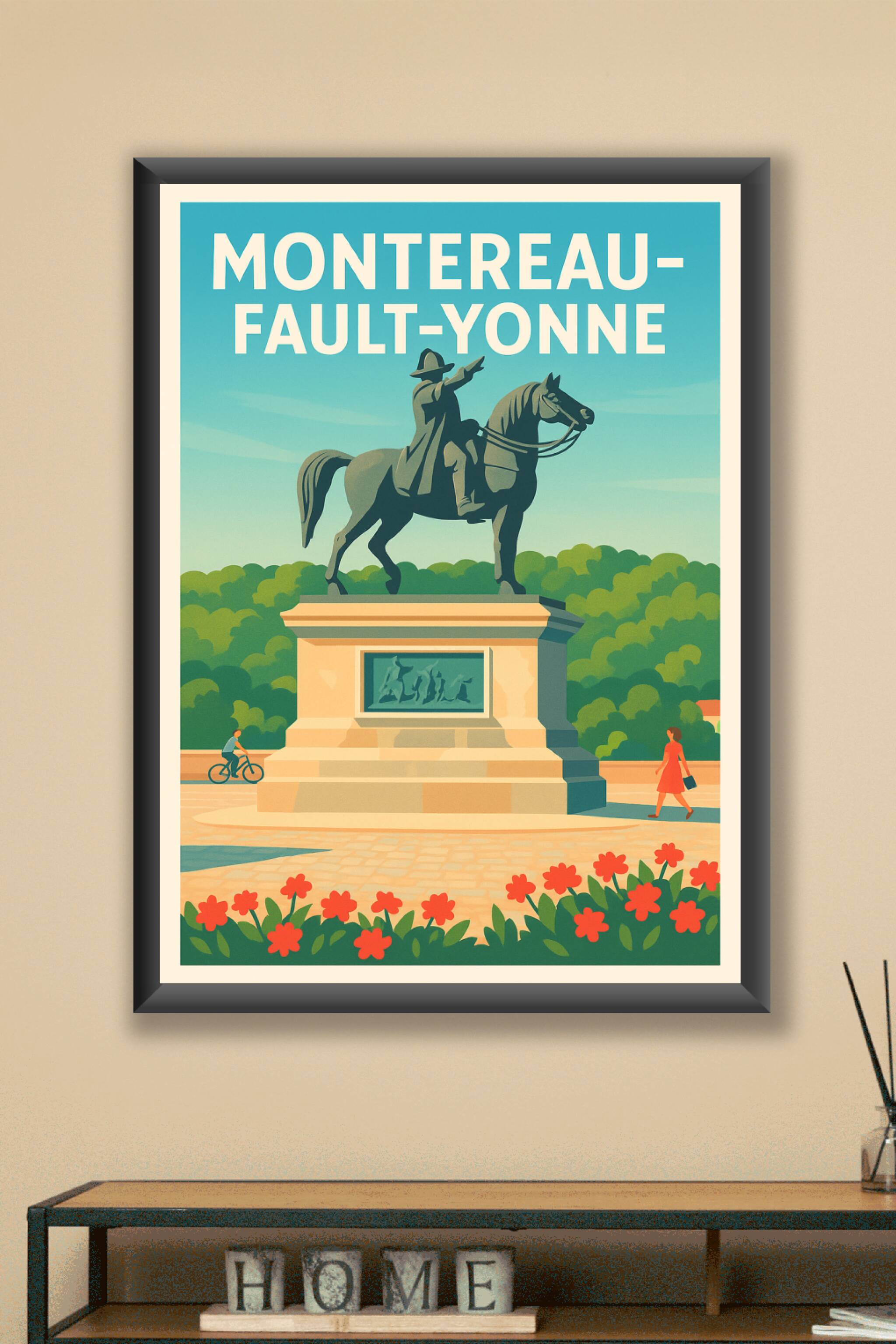 Affiche Montereau-Fault-Yonne — Patrimoine et sérénité au cœur de la ville · poster d'art de Montereau-Fault-Yonne