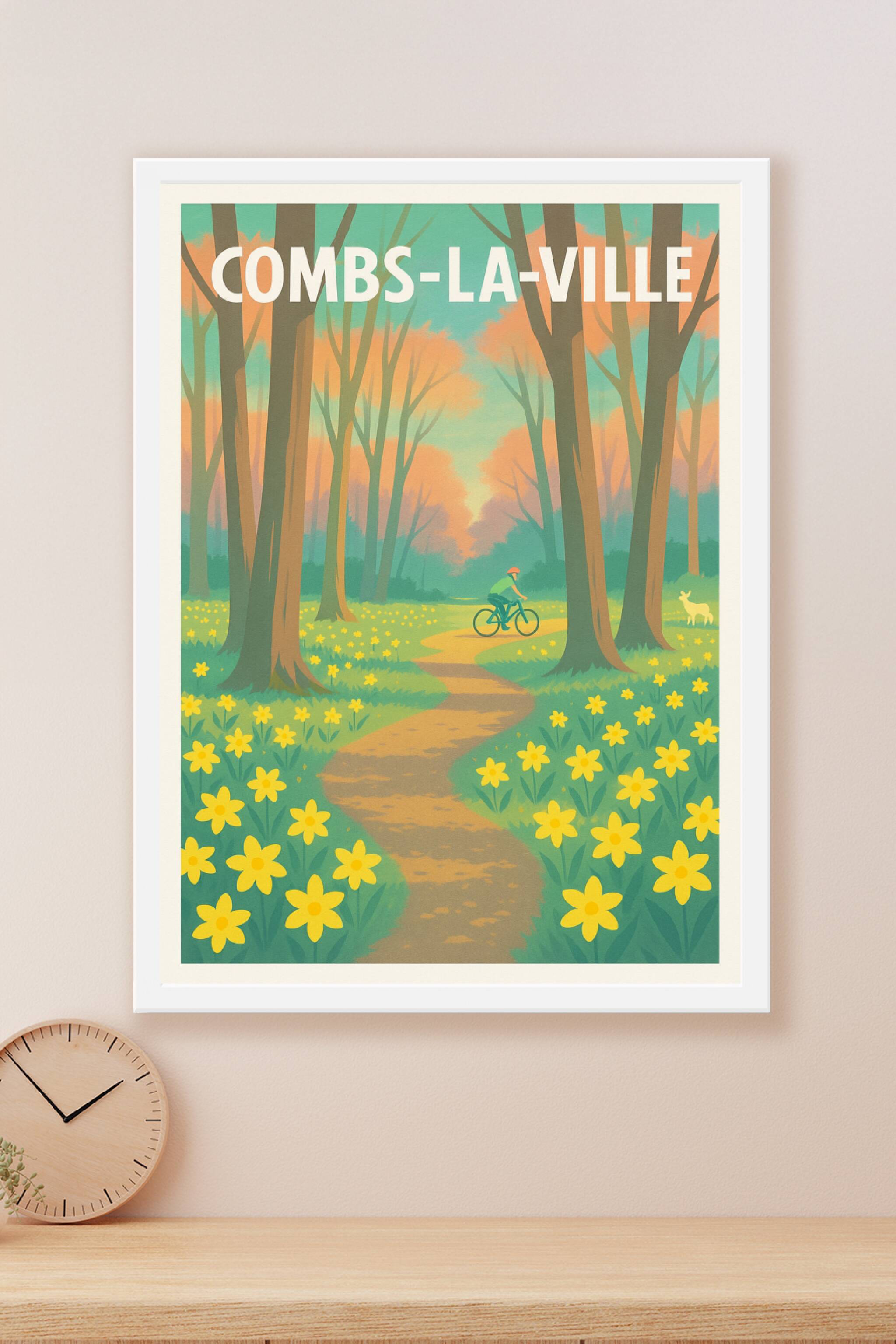 Affiche Combs-la-Ville — Promenade fleurie en forêt · poster d'art de Combs-la-Ville
